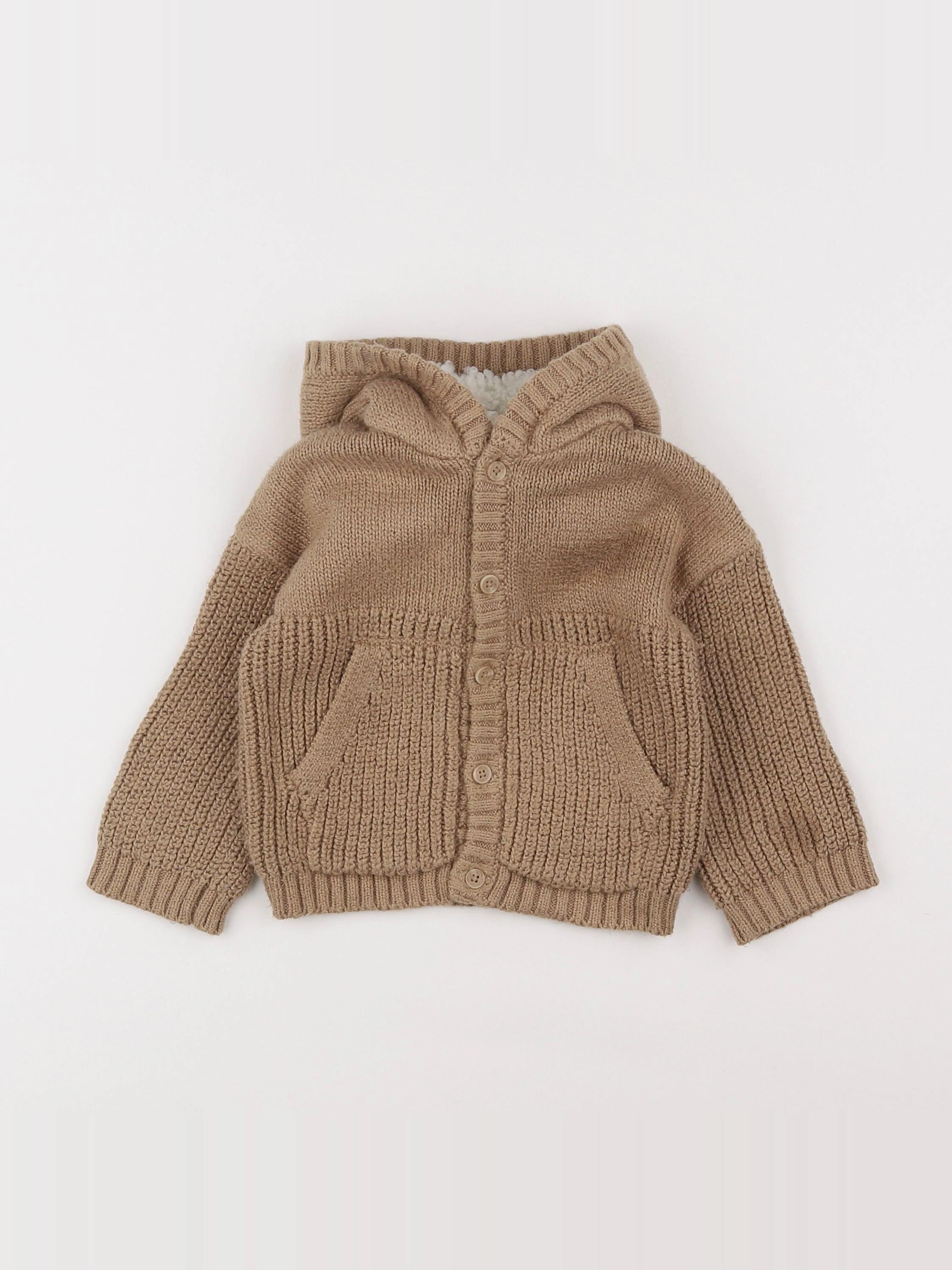 Vertbaudet - gilet marron - 12 mois