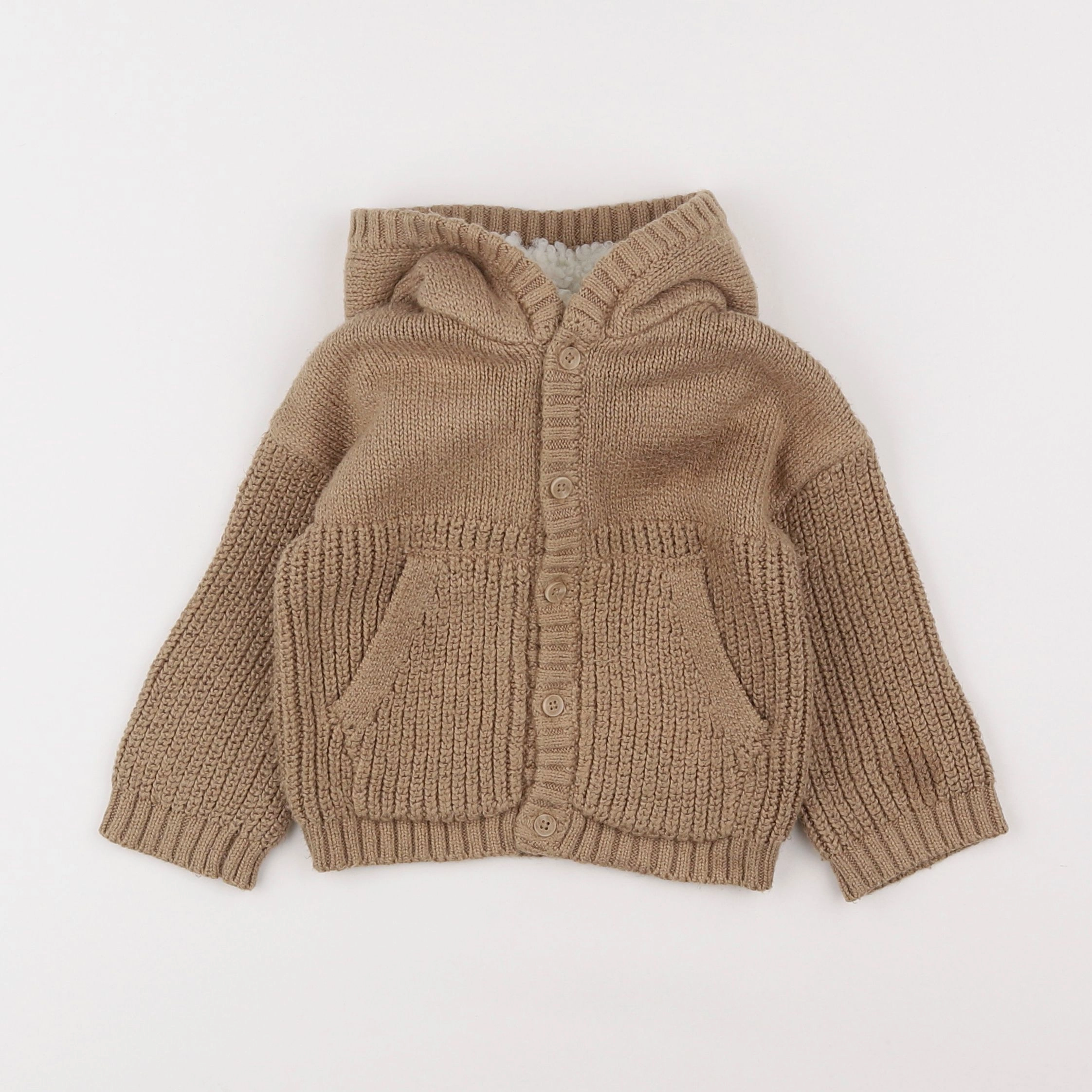 Vertbaudet - gilet marron - 12 mois