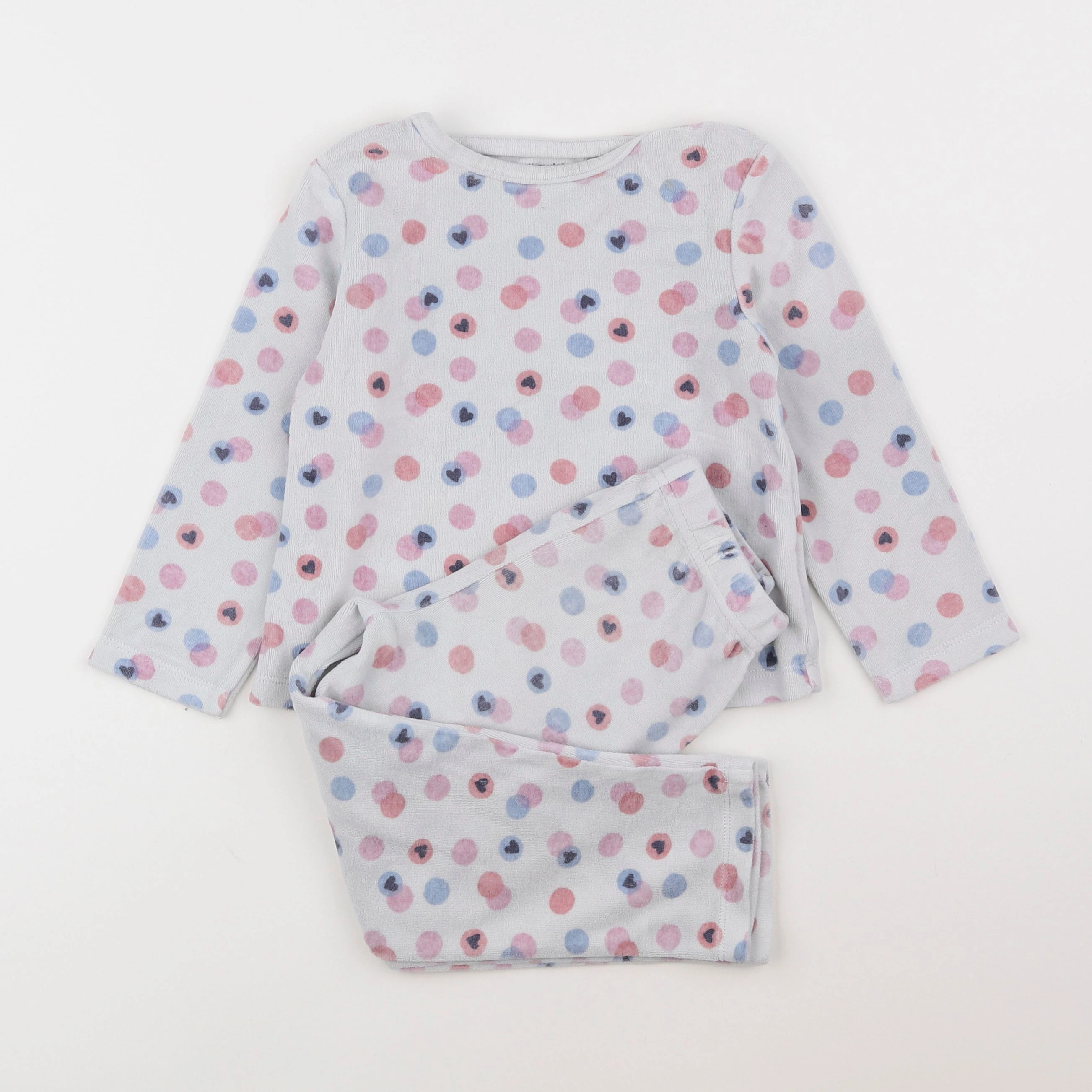 Vertbaudet - pyjama velours gris - 5 ans