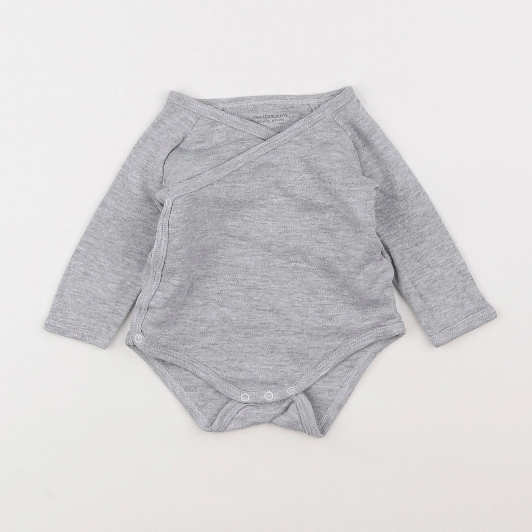 Vertbaudet - body gris - 6 mois