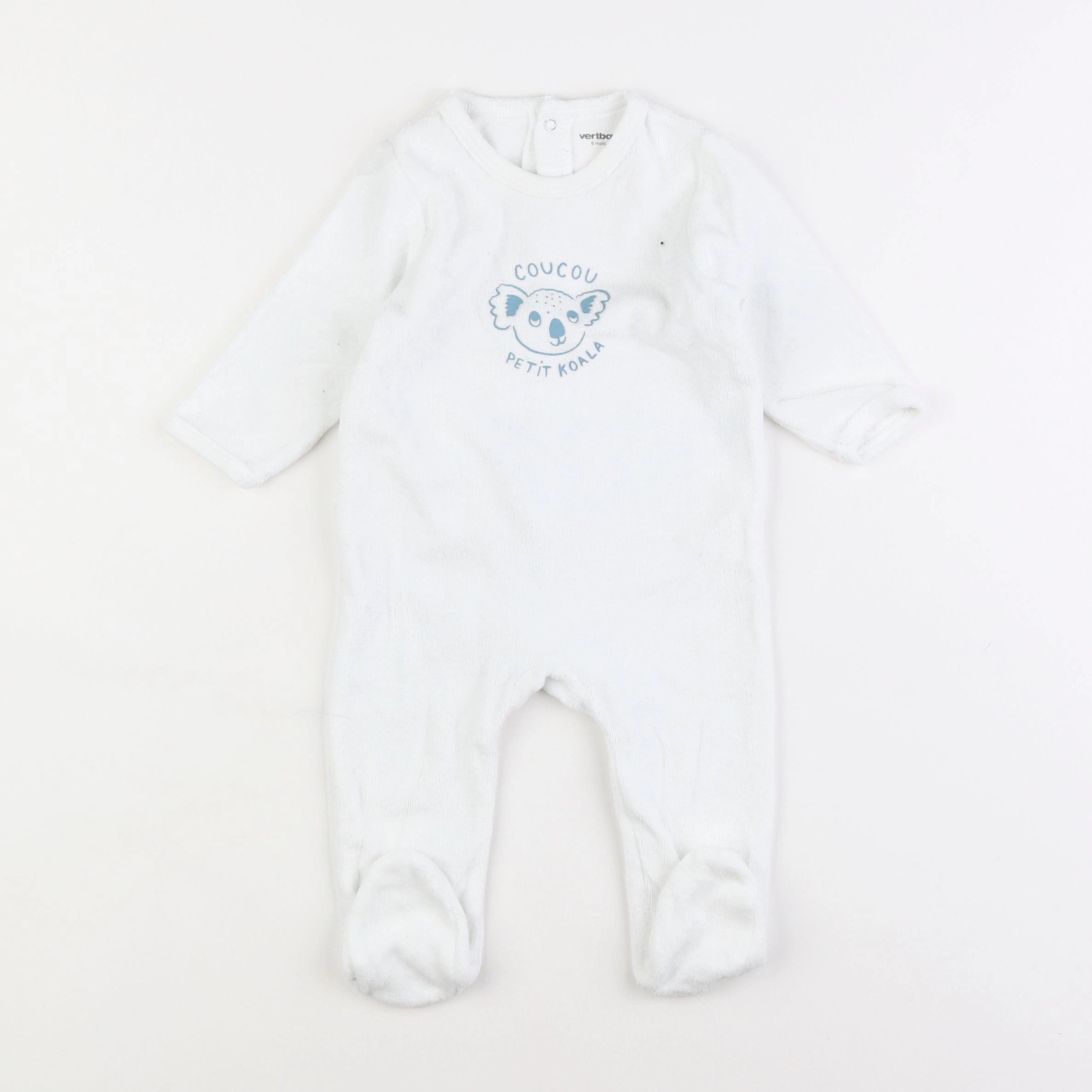 Vertbaudet - pyjama velours blanc - 6 mois