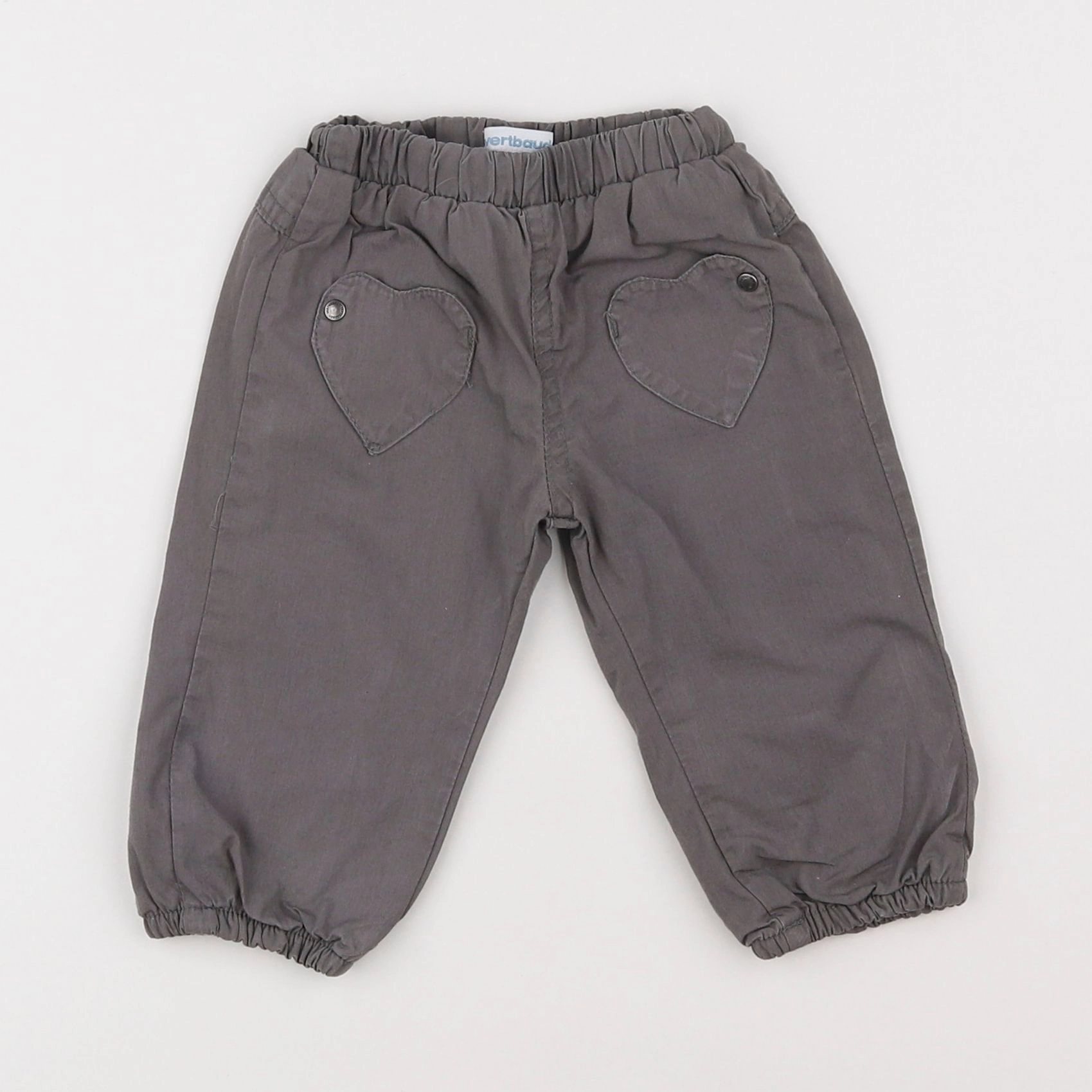 Vertbaudet - pantalon doublé gris - 6 mois