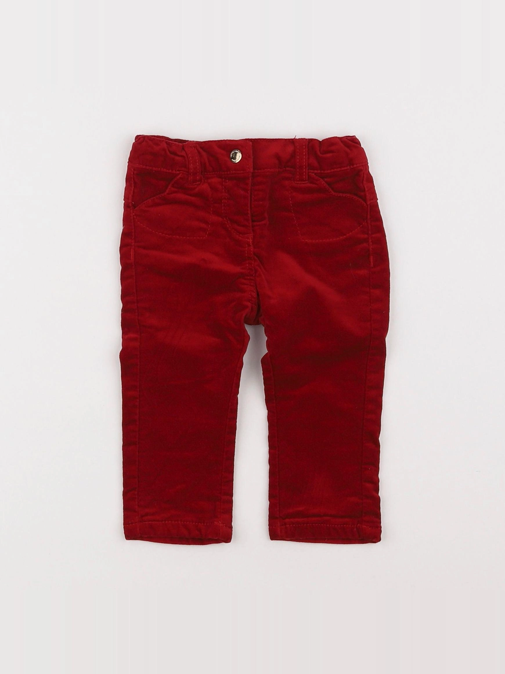 Vertbaudet - pantalon doublé rouge - 3 mois