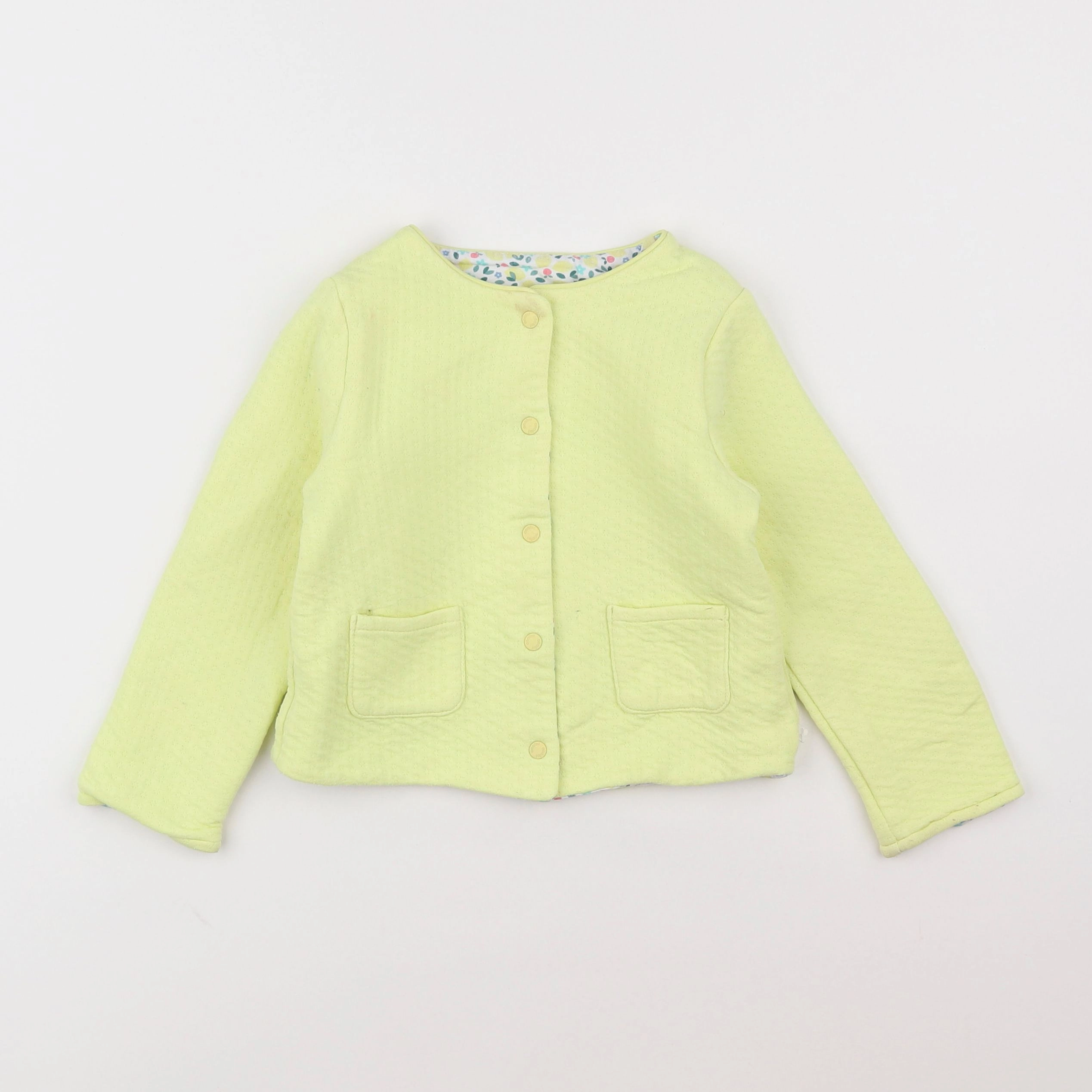 Okaidi - sweat réversible jaune - 3 ans