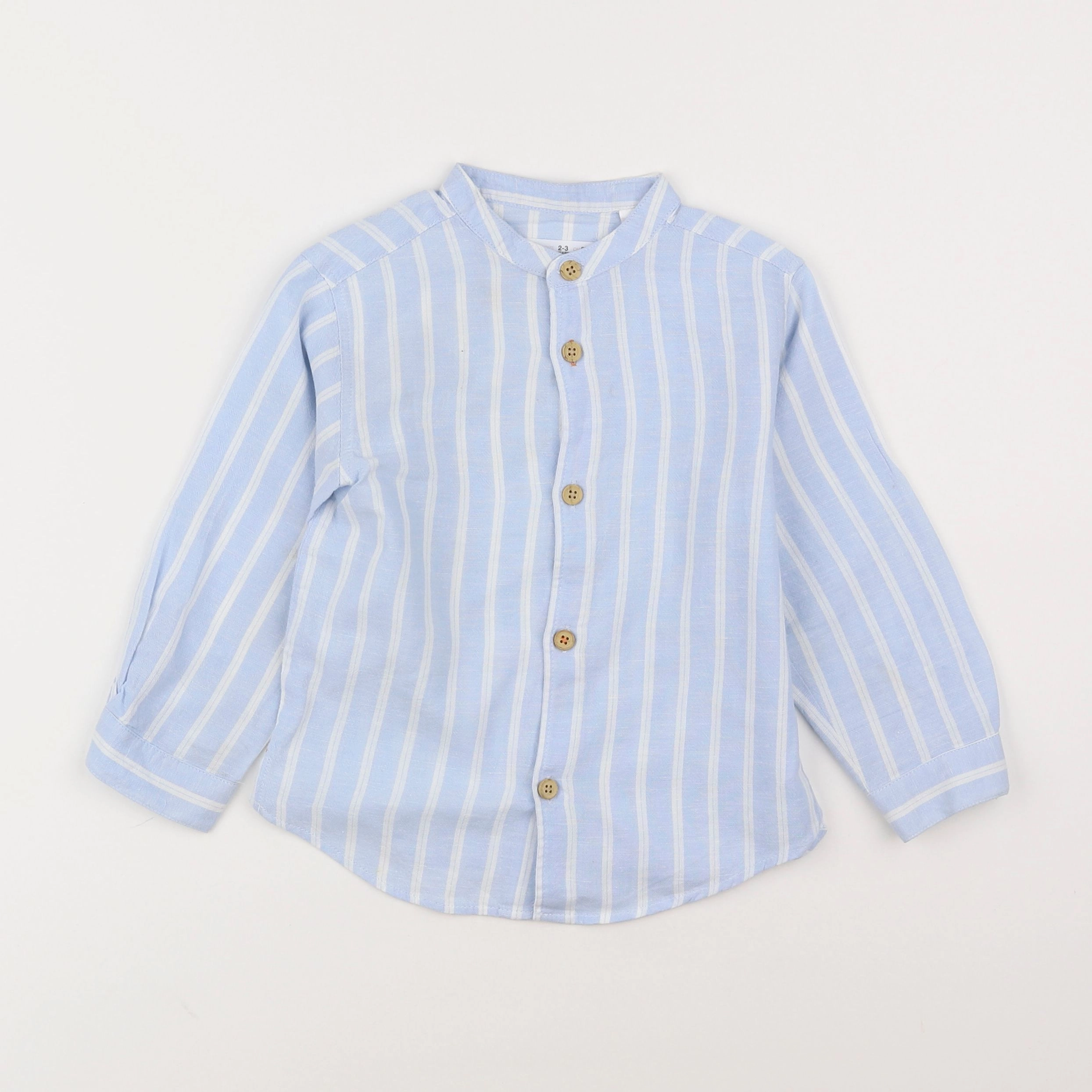 Zara - chemise bleu, blanc - 2/3 ans