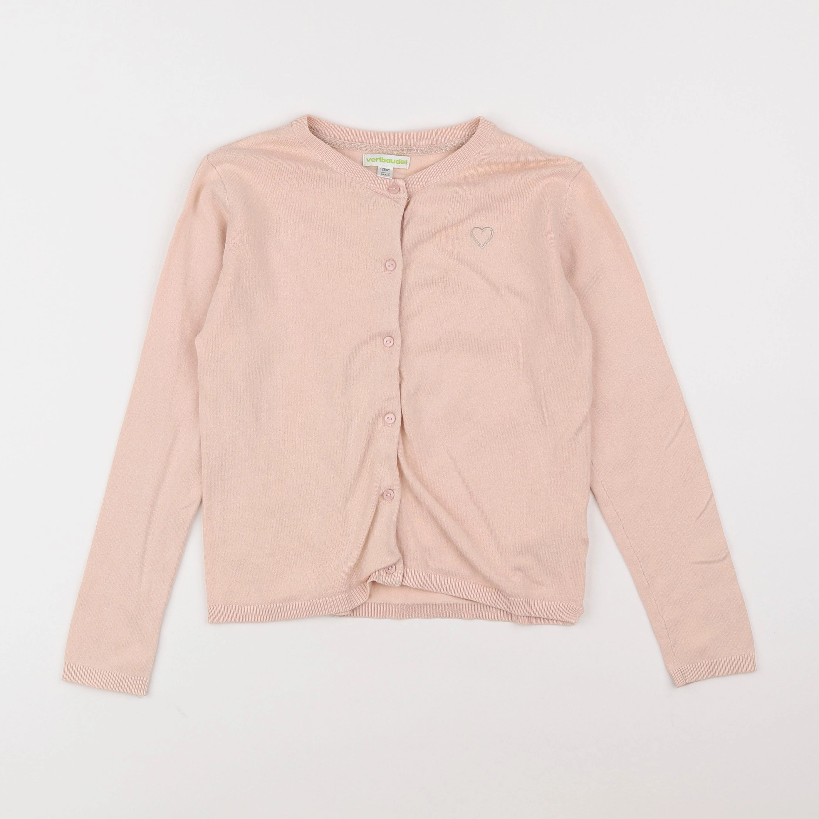 Vertbaudet - gilet rose - 8 ans