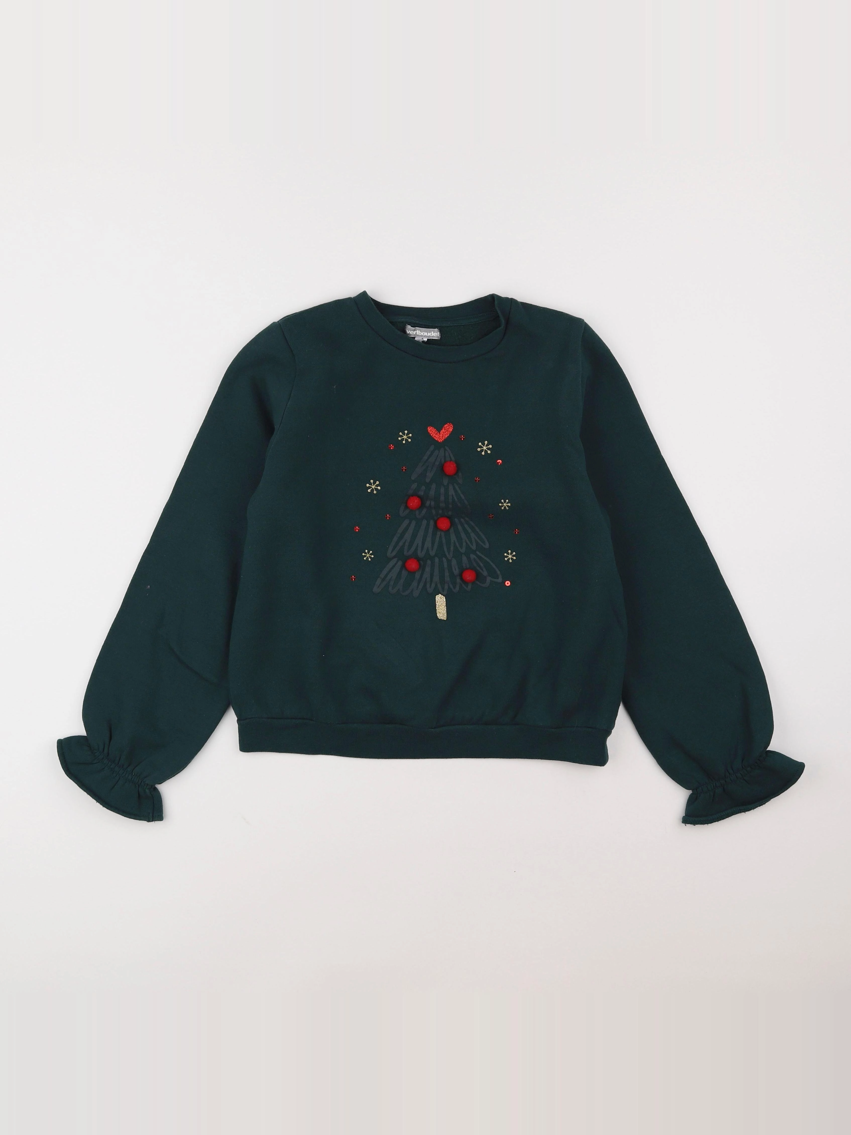 Vertbaudet - sweat vert - 10 ans