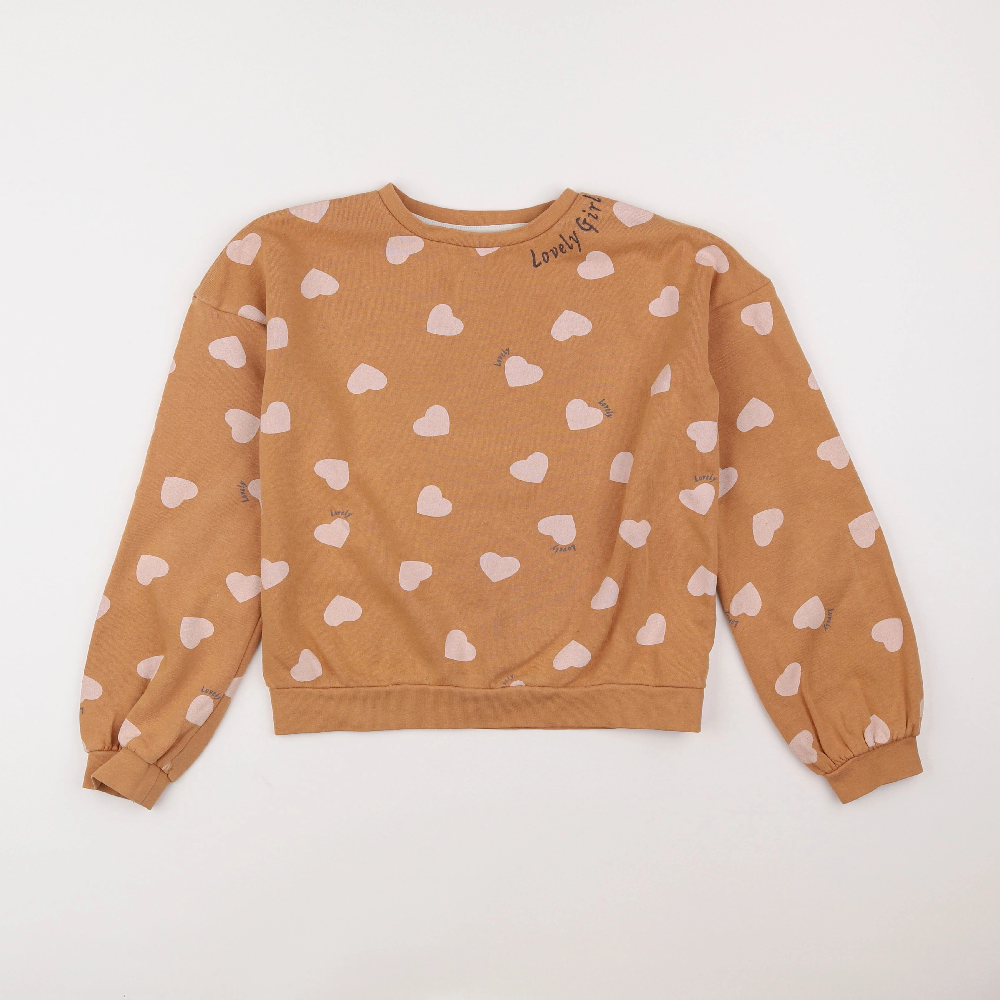 Vertbaudet - sweat beige - 10 ans