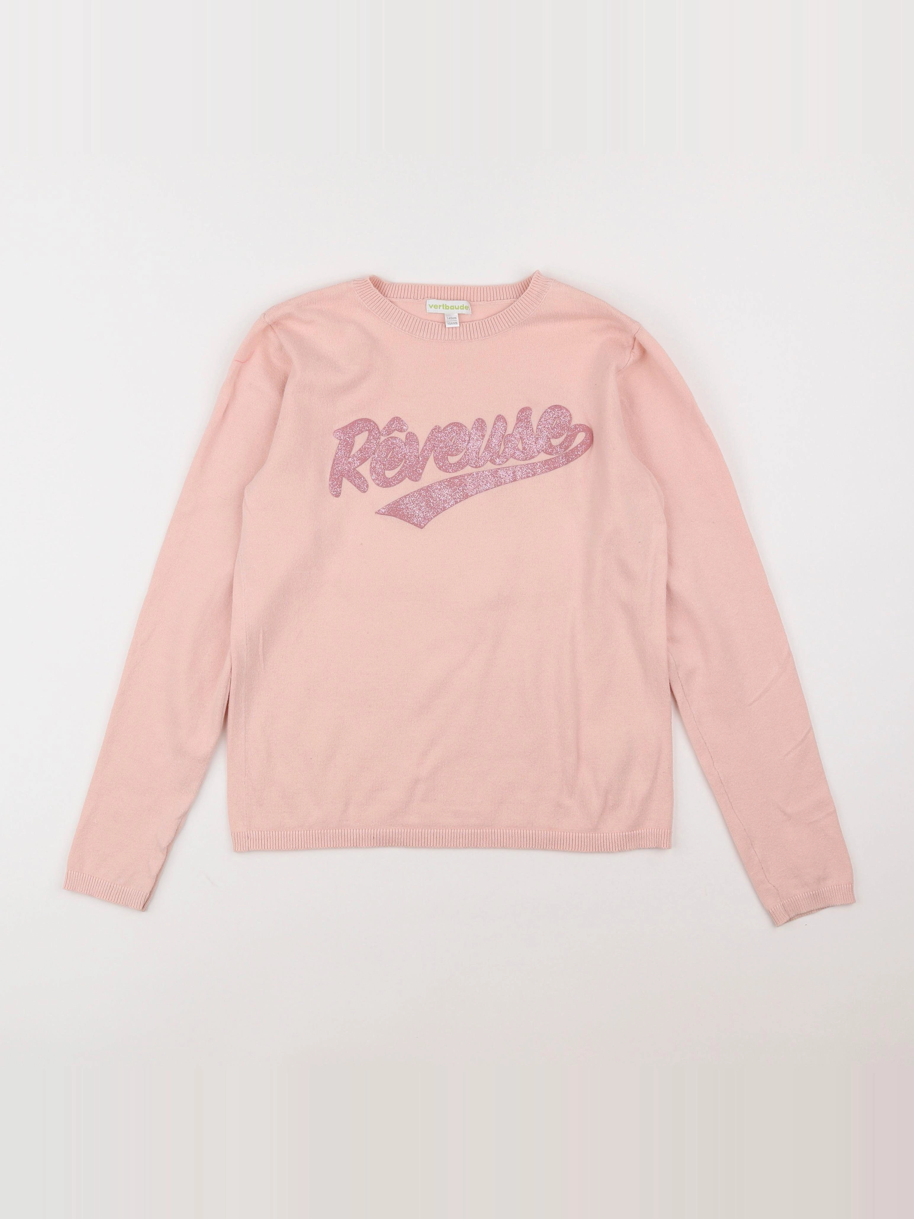 Vertbaudet - pull rose - 10 ans
