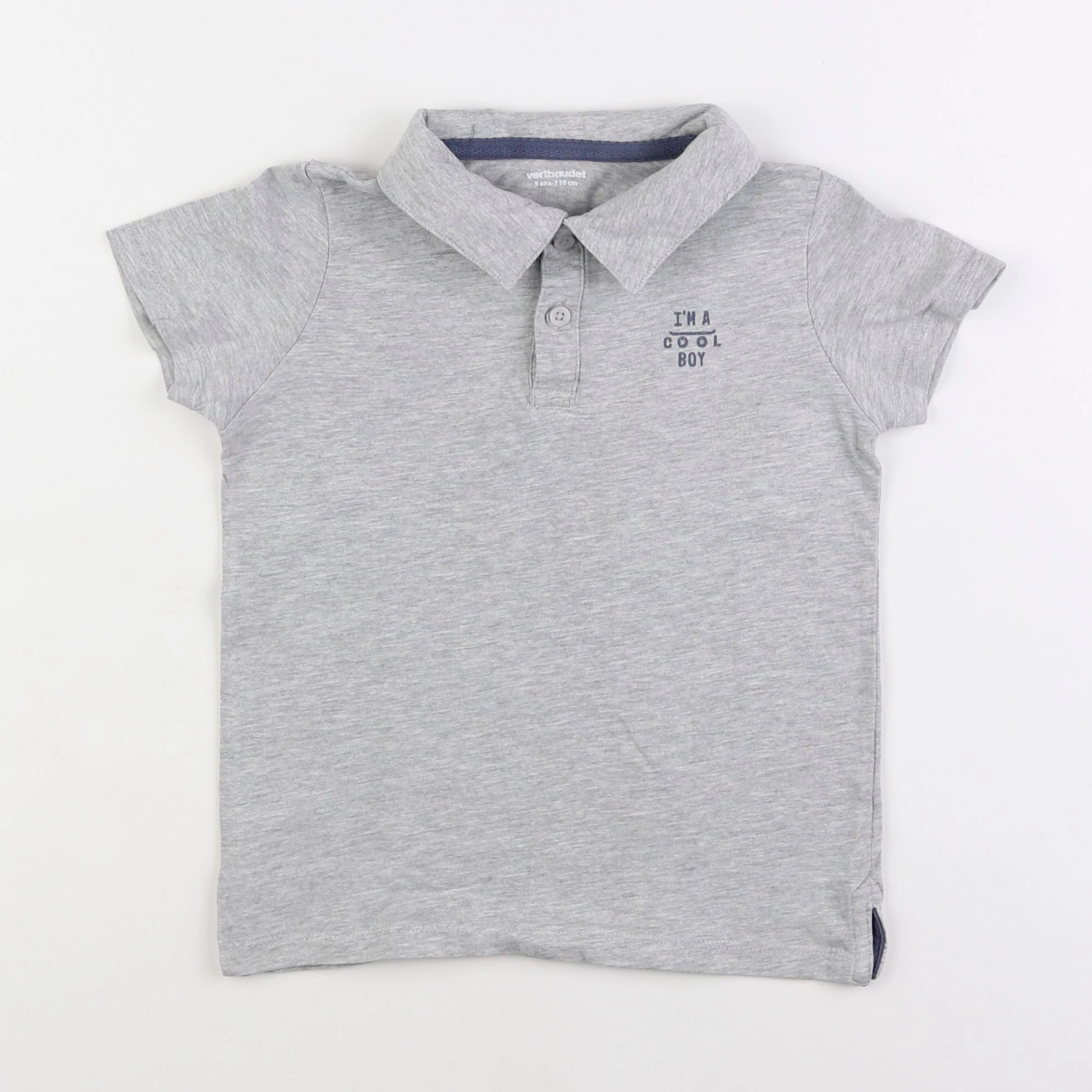 Vertbaudet - polo gris - 5 ans