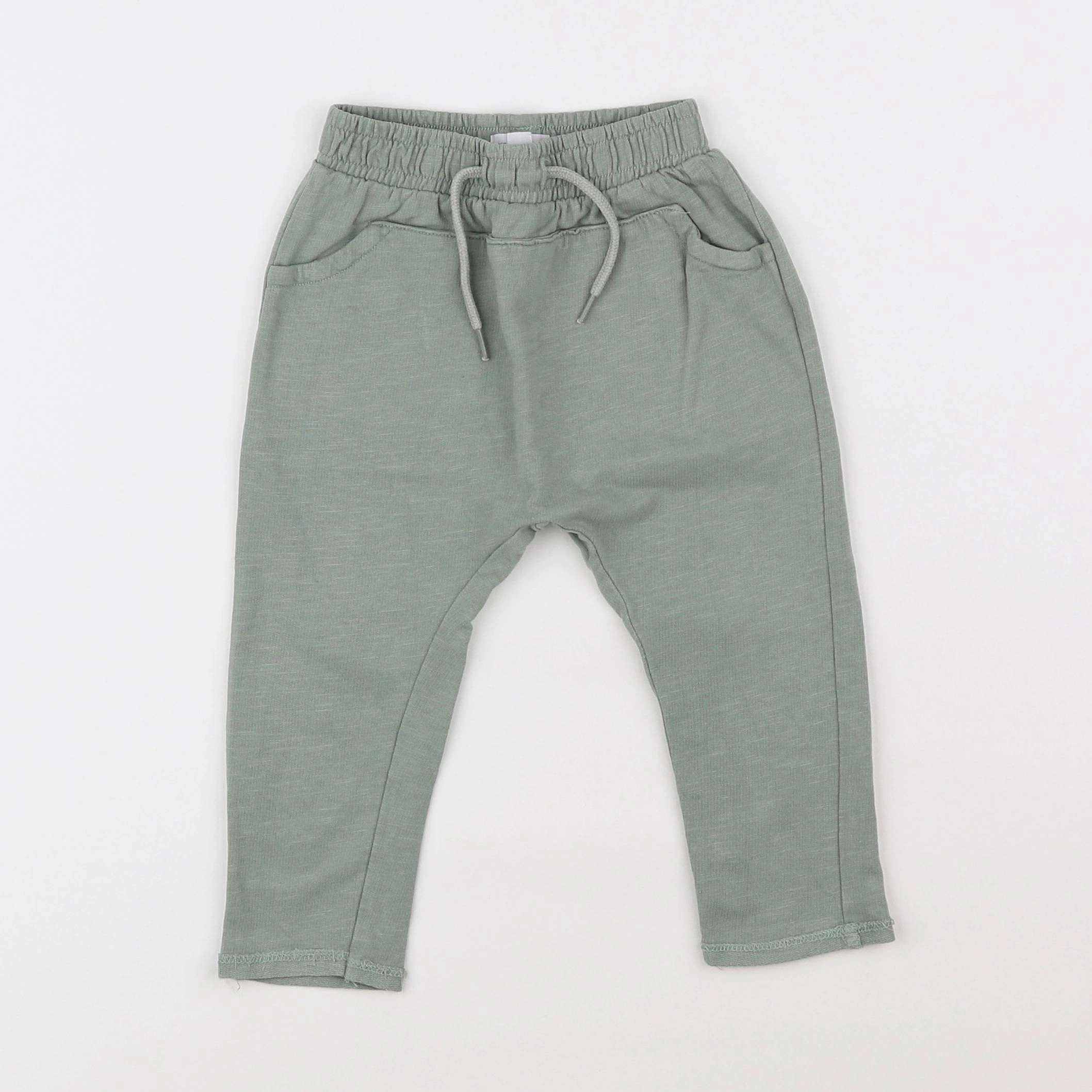 Vertbaudet - pantalon vert - 12 mois