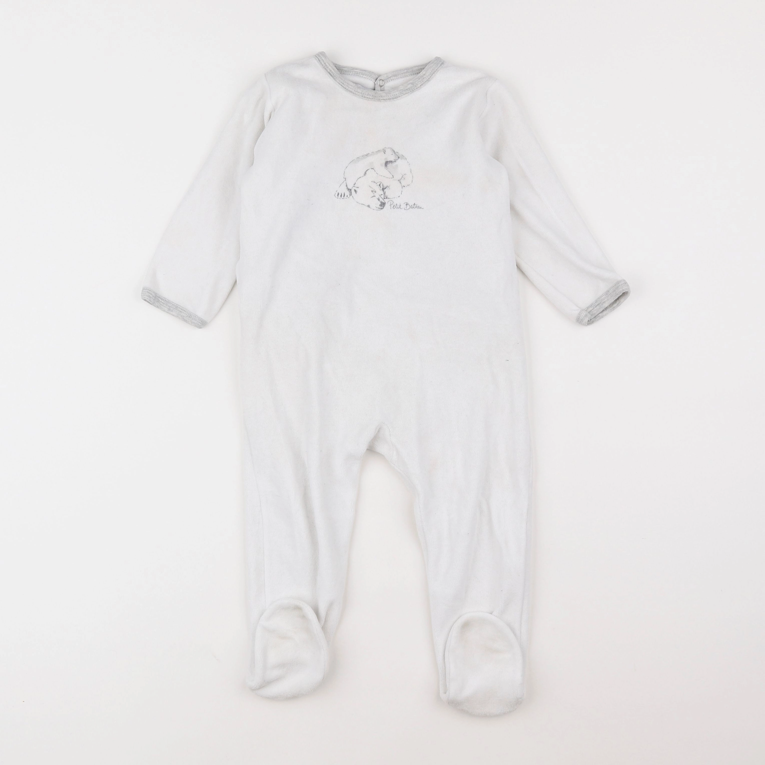 Petit Bateau - pyjama velours blanc - 2 ans