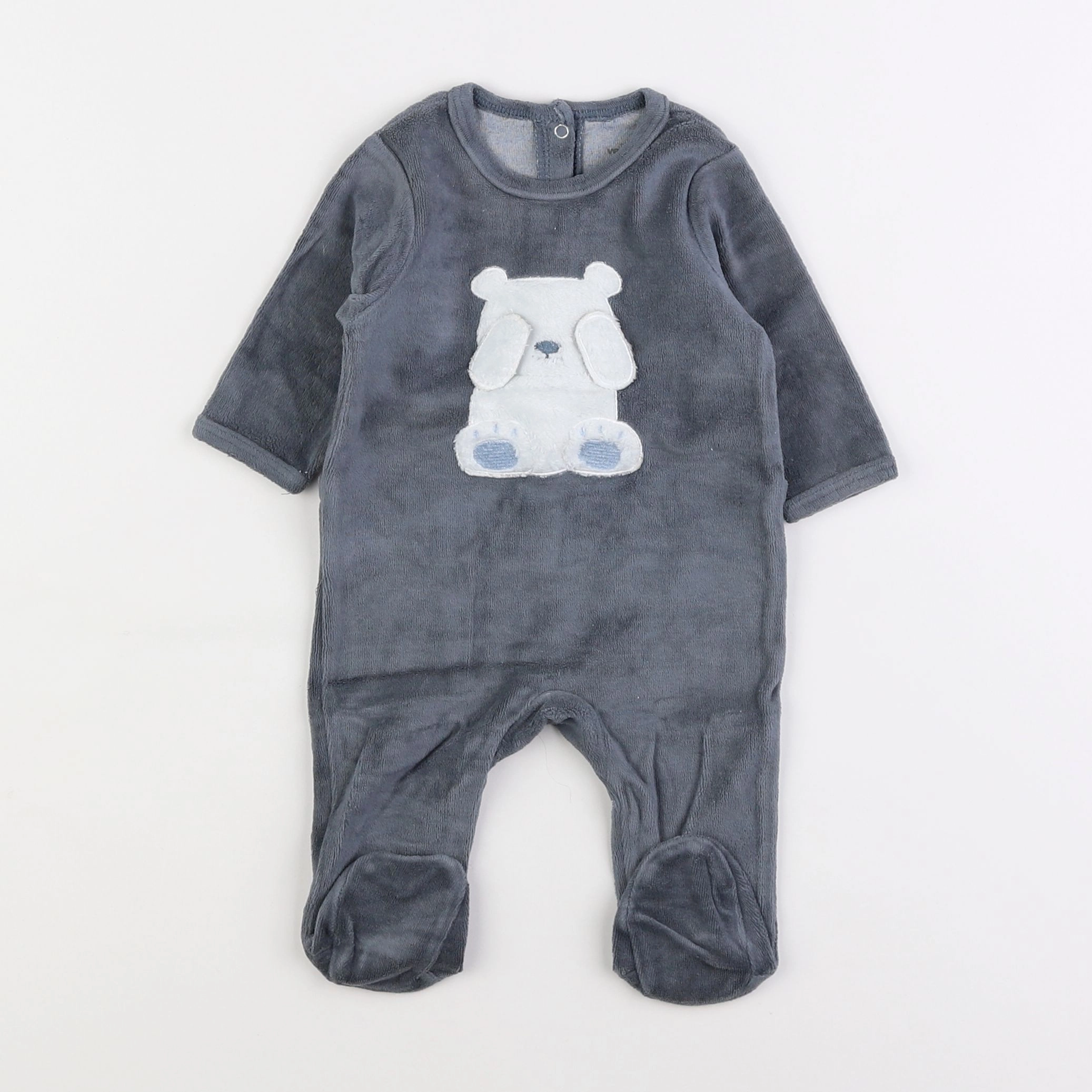 Vertbaudet - pyjama velours gris - 3 mois