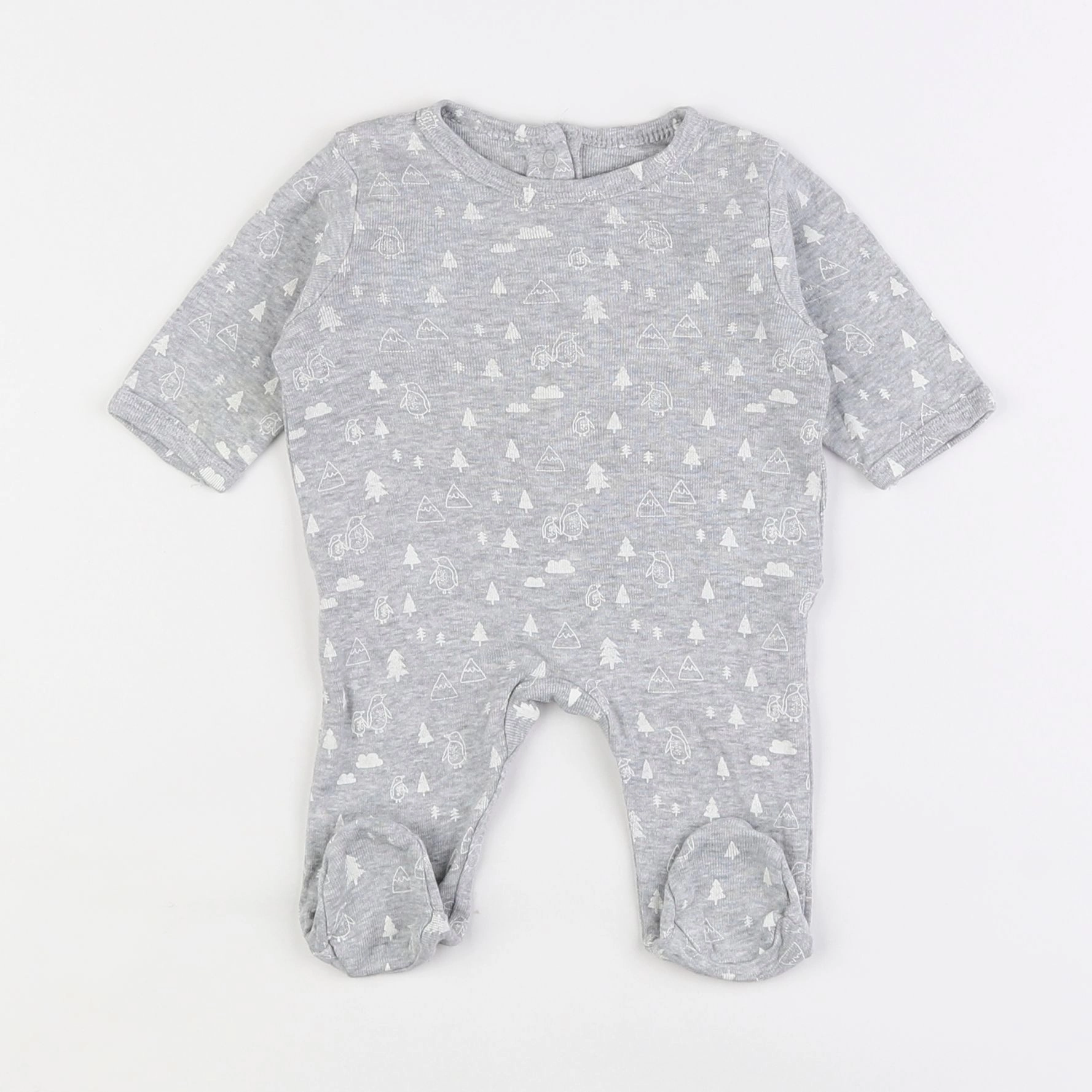 Vertbaudet - pyjama coton gris - 1 mois