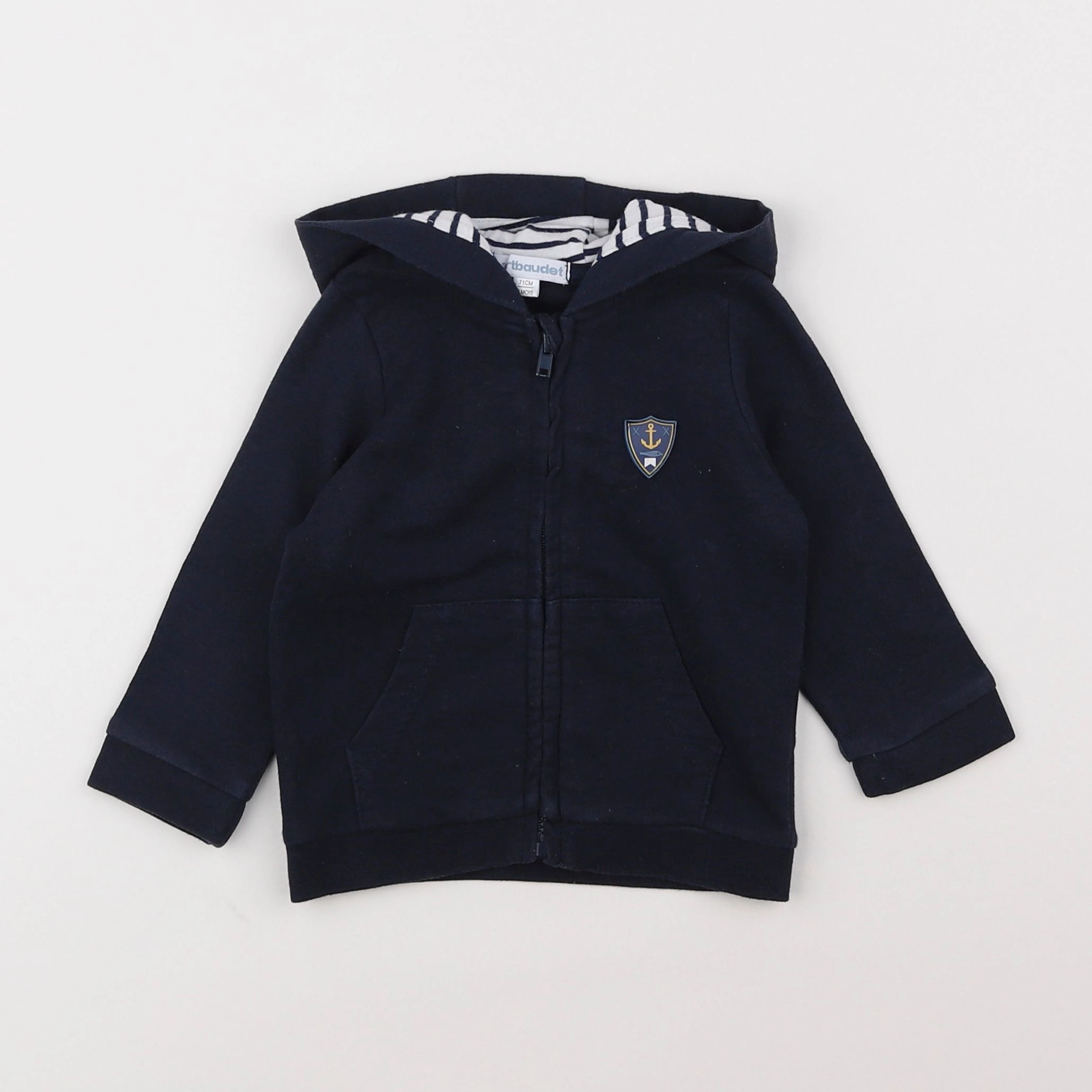 Vertbaudet - sweat bleu - 9 mois