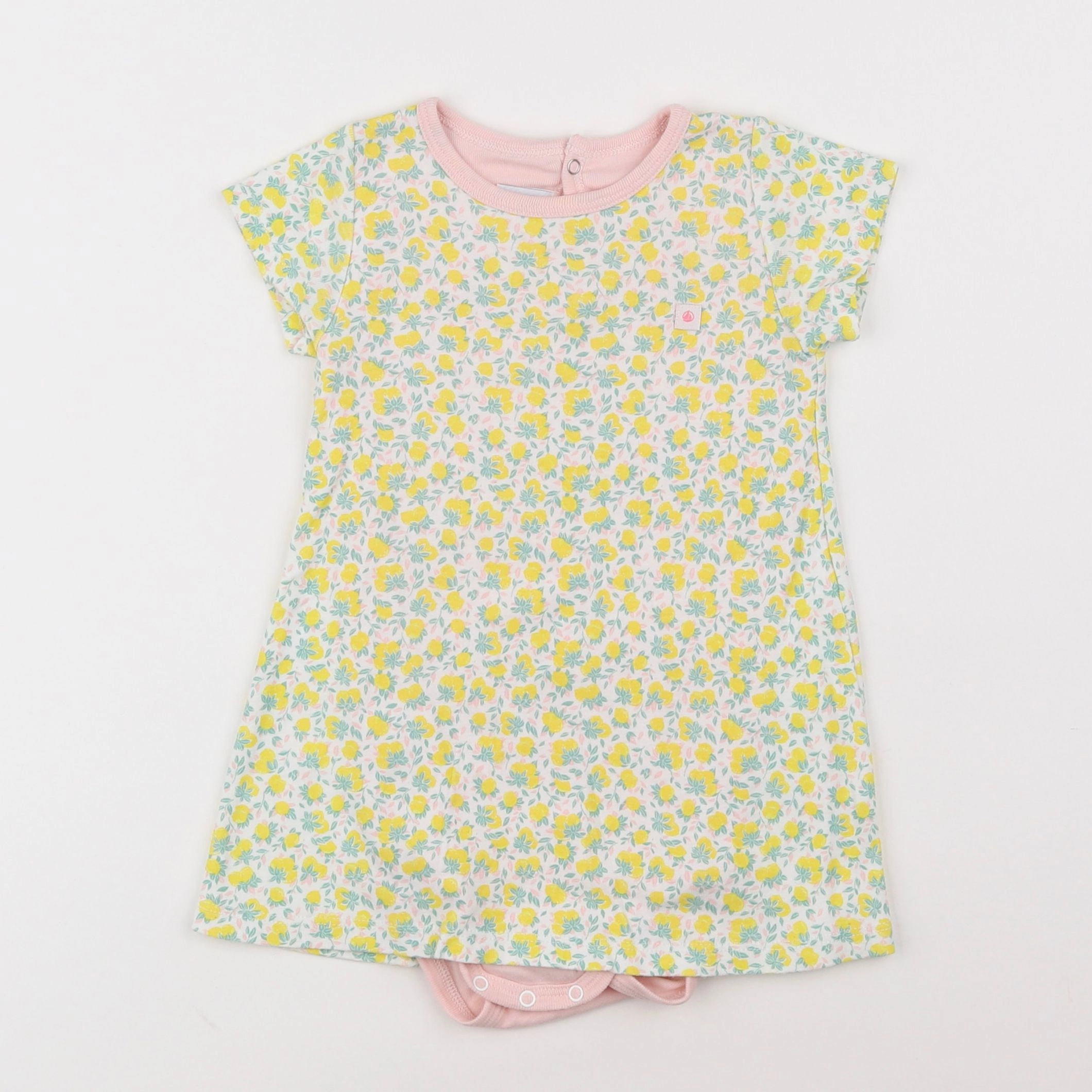 Petit Bateau - body robe jaune - 2 ans