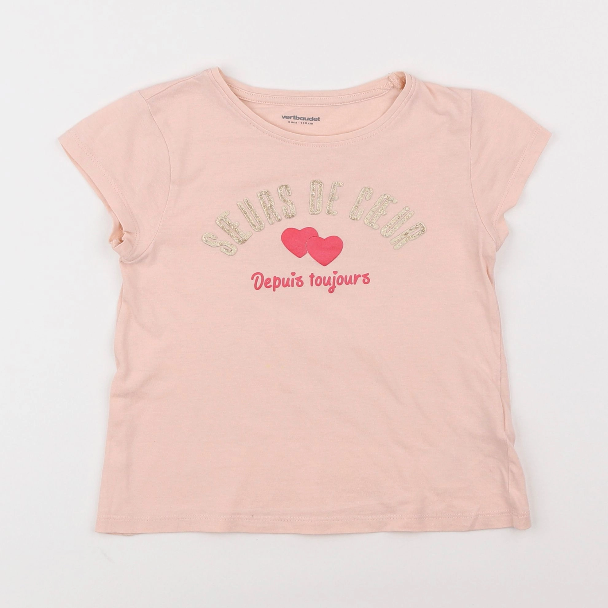 Vertbaudet - tee-shirt rose - 5 ans