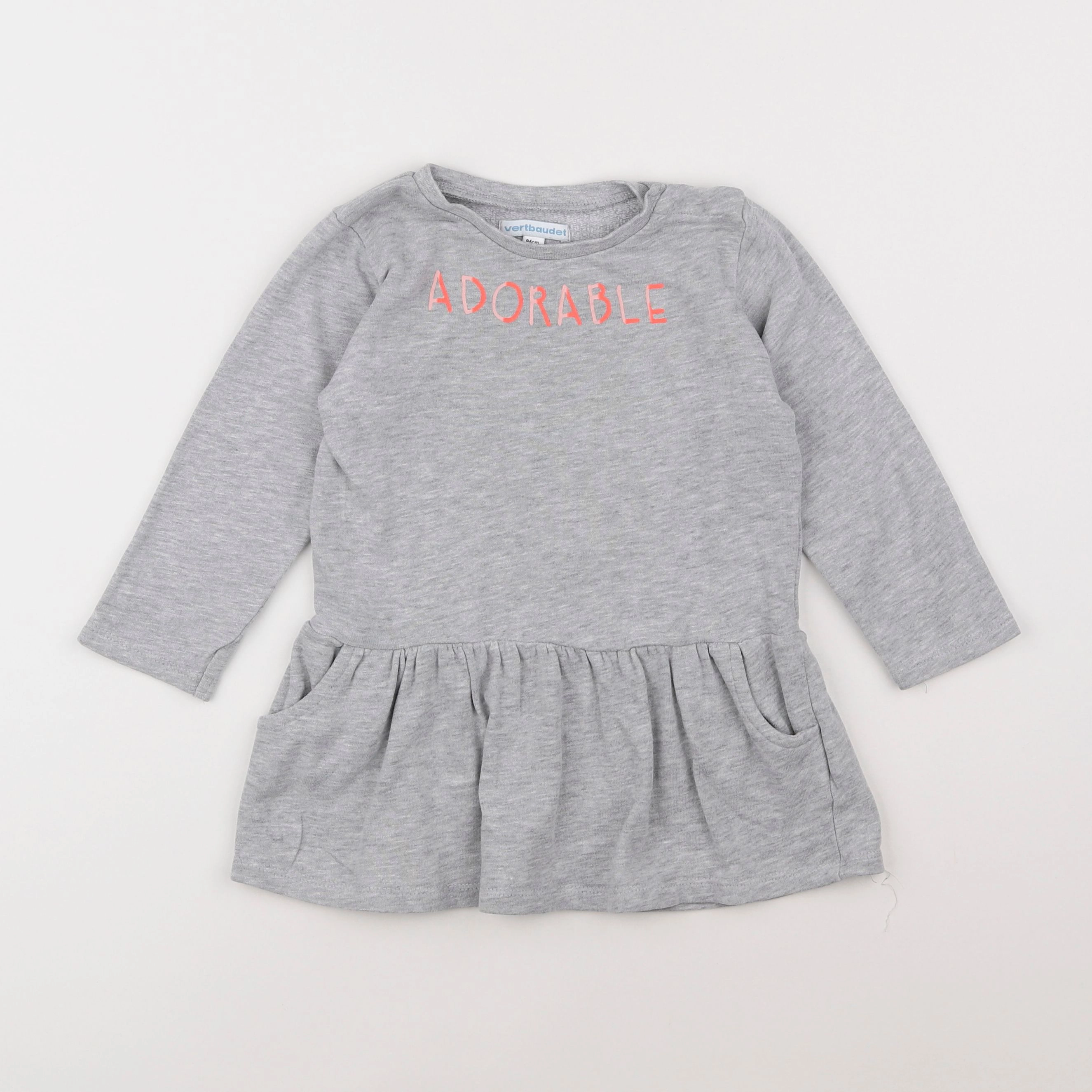 Vertbaudet - robe gris - 3 ans