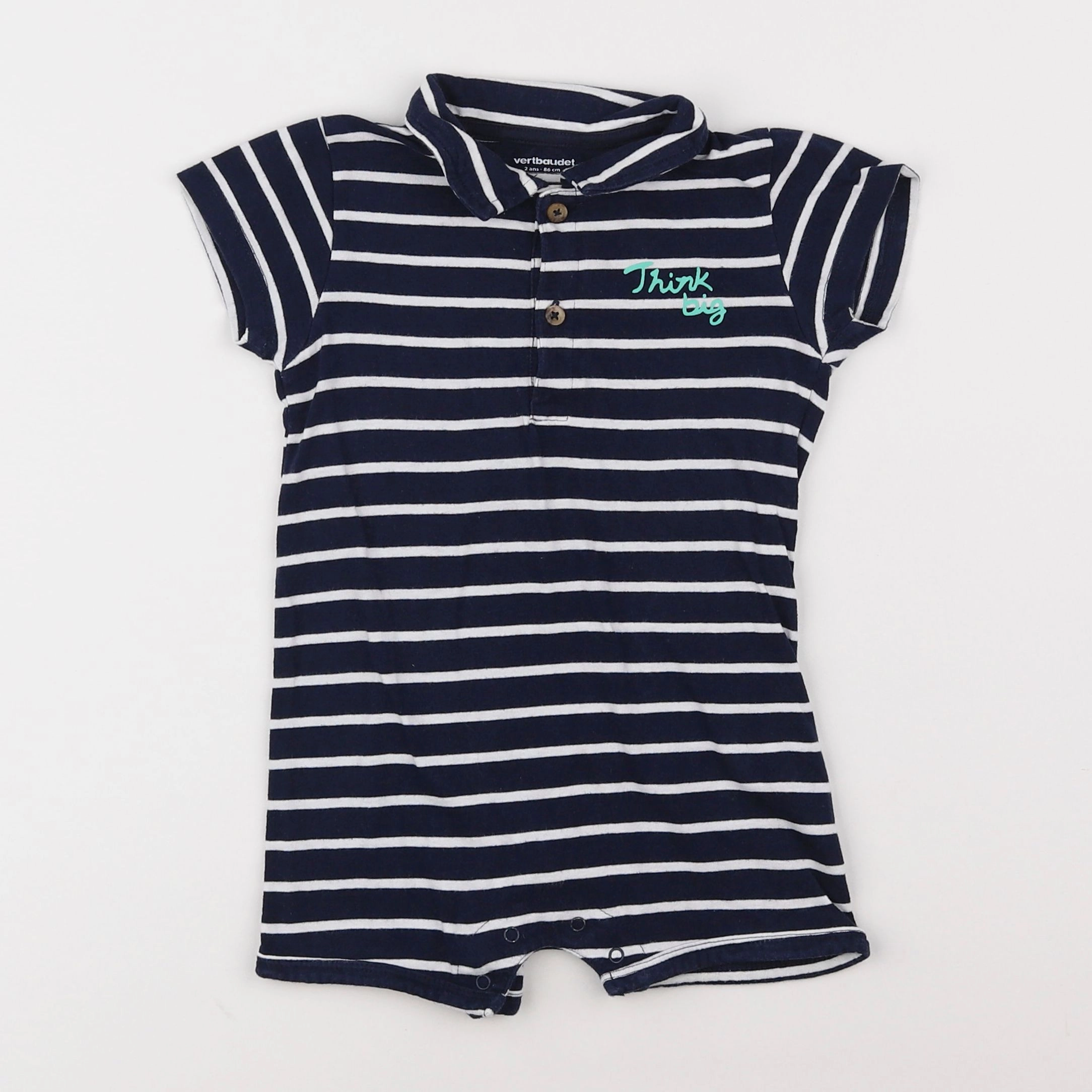 Vertbaudet - pyjama coton bleu - 2 ans