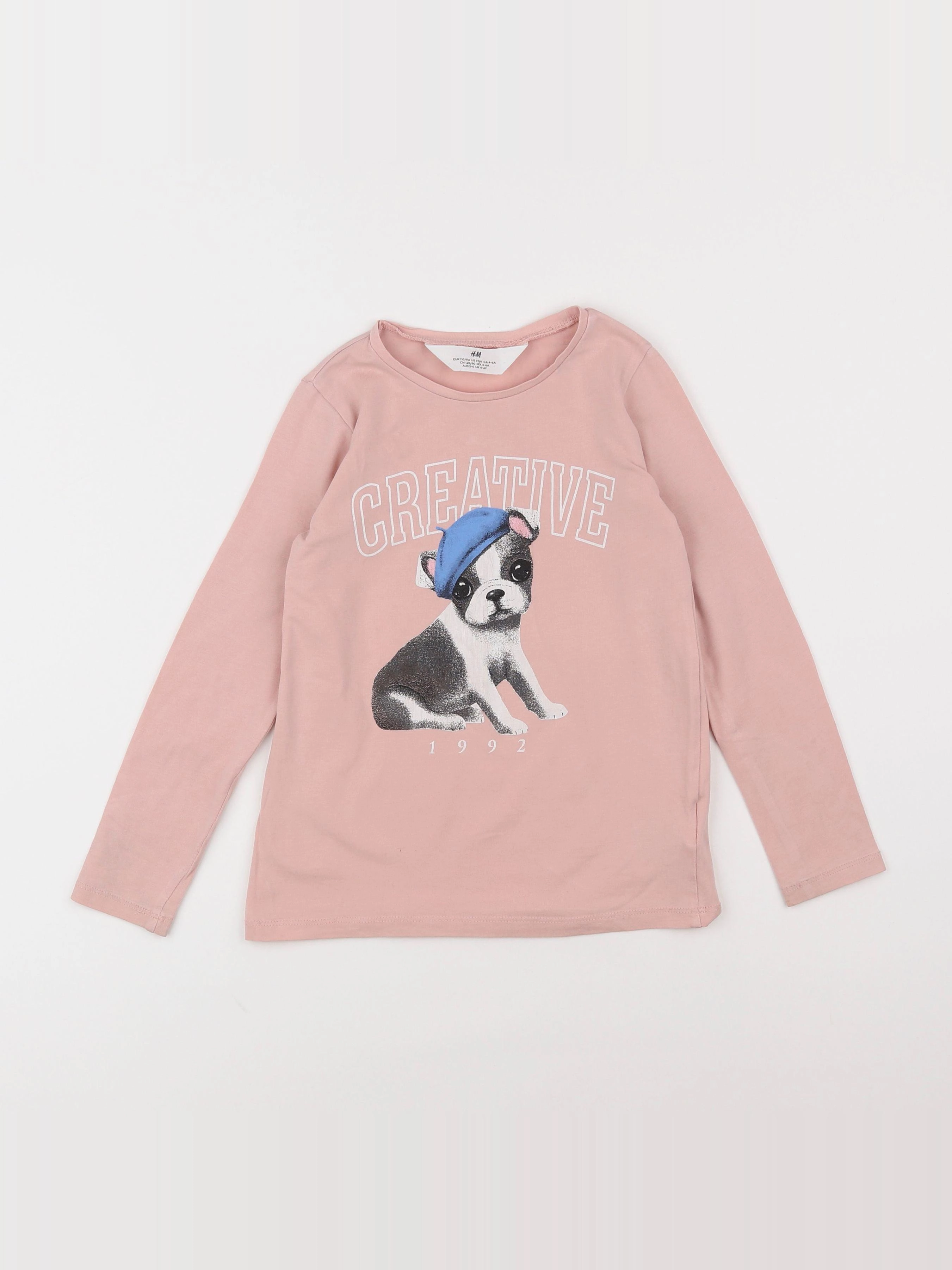H&M - tee-shirt rose - 4/6 ans