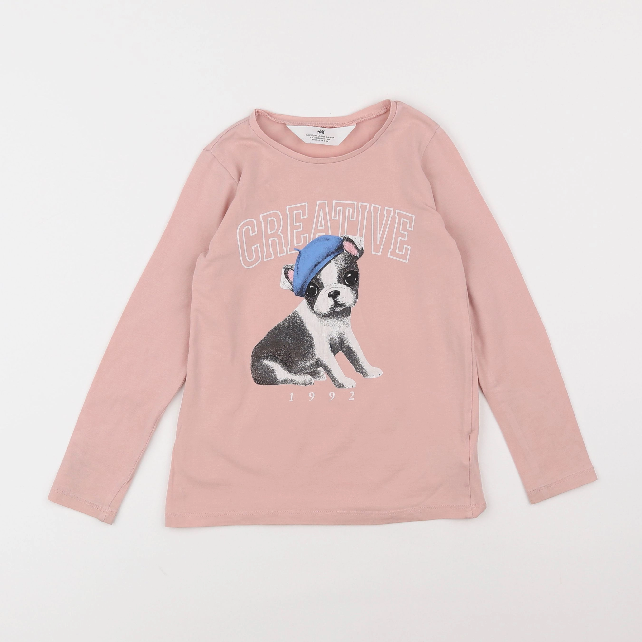 H&M - tee-shirt rose - 4/6 ans