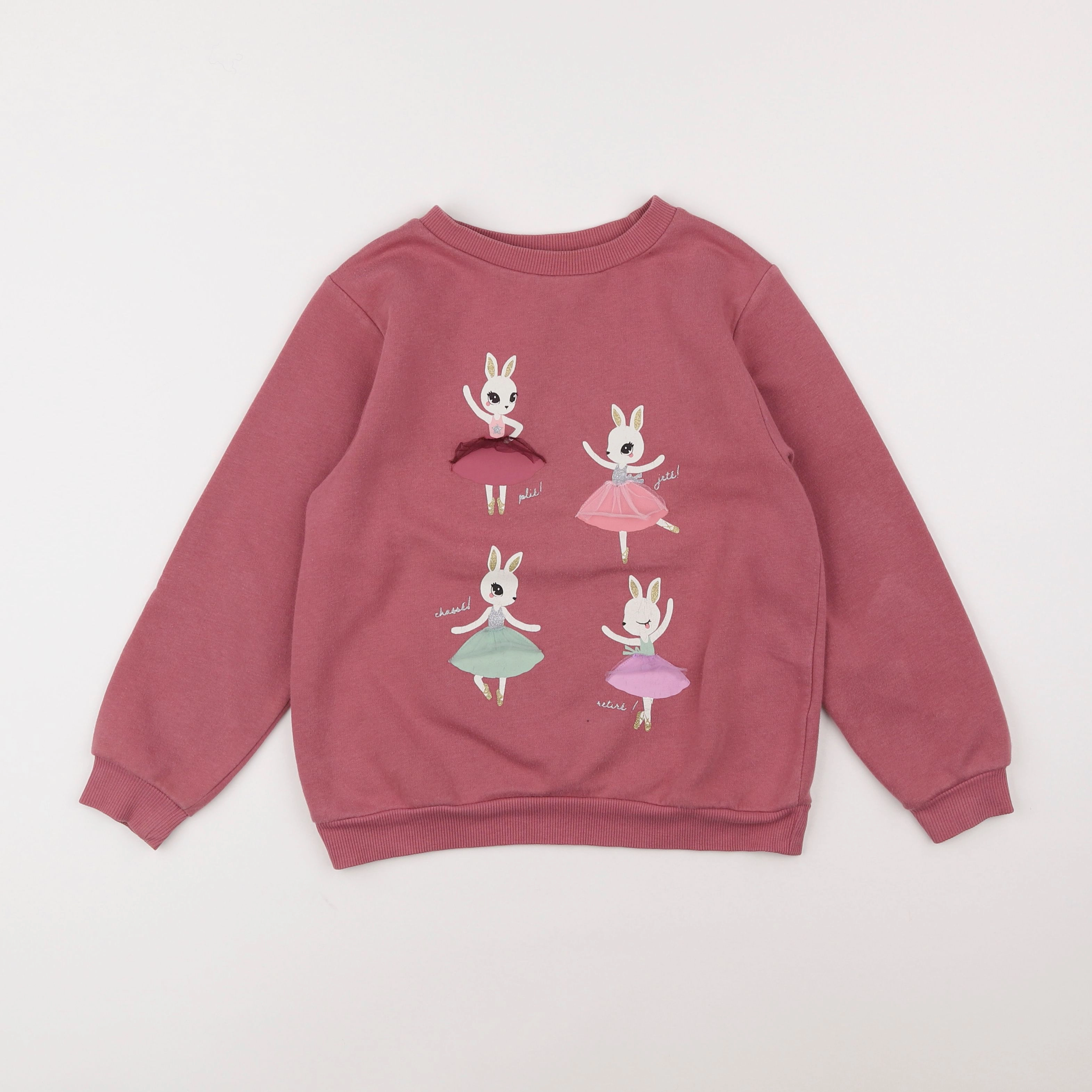 H&M - sweat rose - 6/8 ans