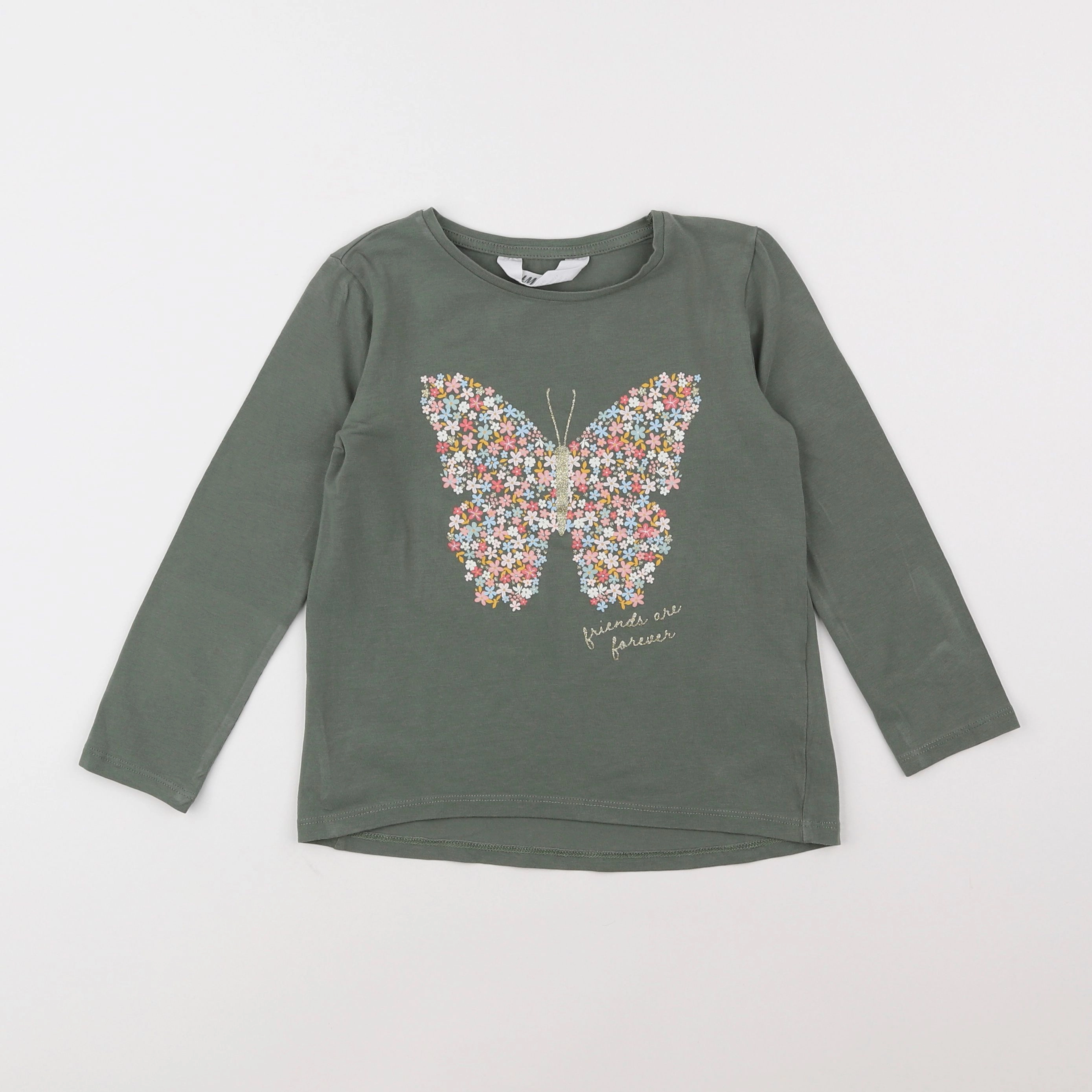 H&M - tee-shirt vert - 4/6 ans