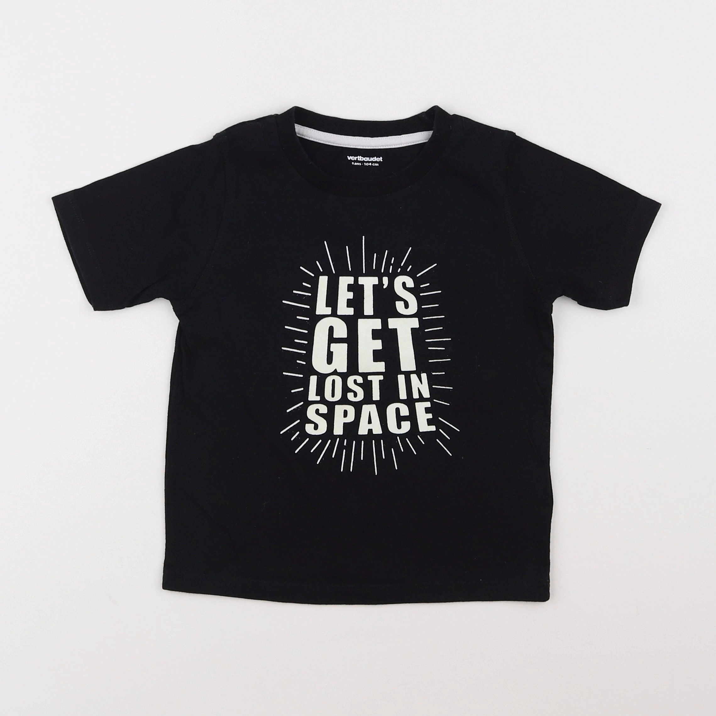 Vertbaudet - tee-shirt noir - 4 ans