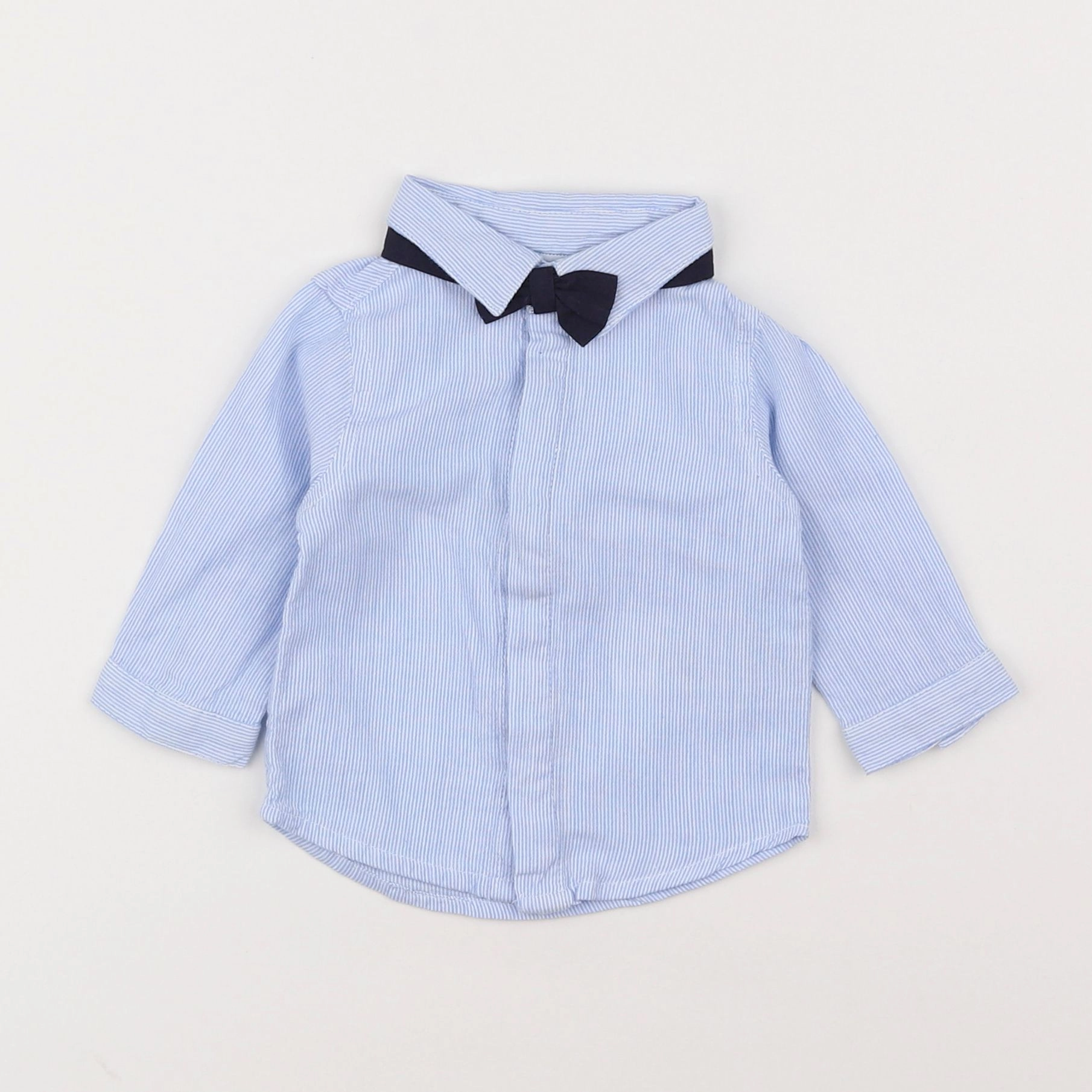 Vertbaudet - chemise bleu, blanc - 3 mois