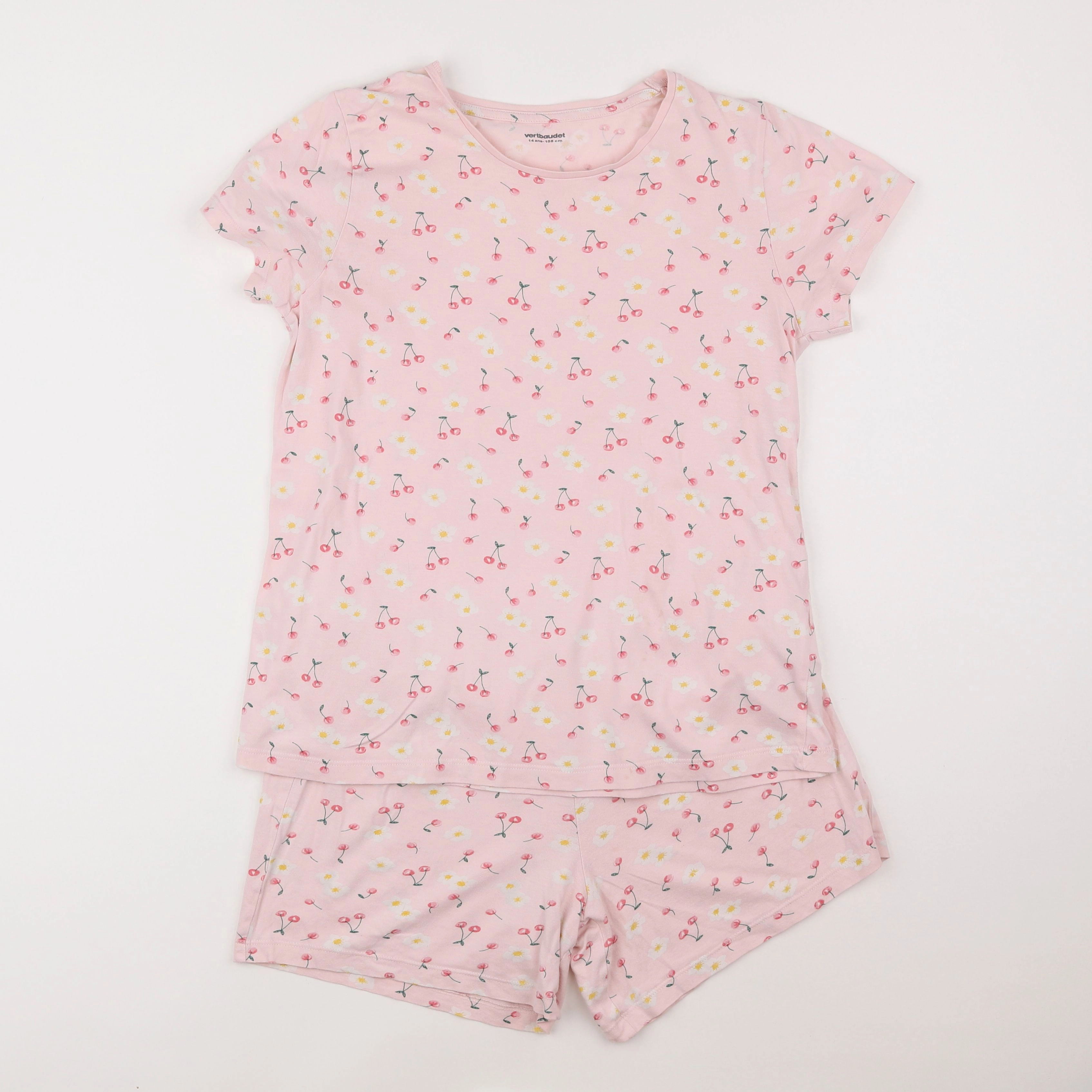 Vertbaudet - pyjama coton rose - 14 ans