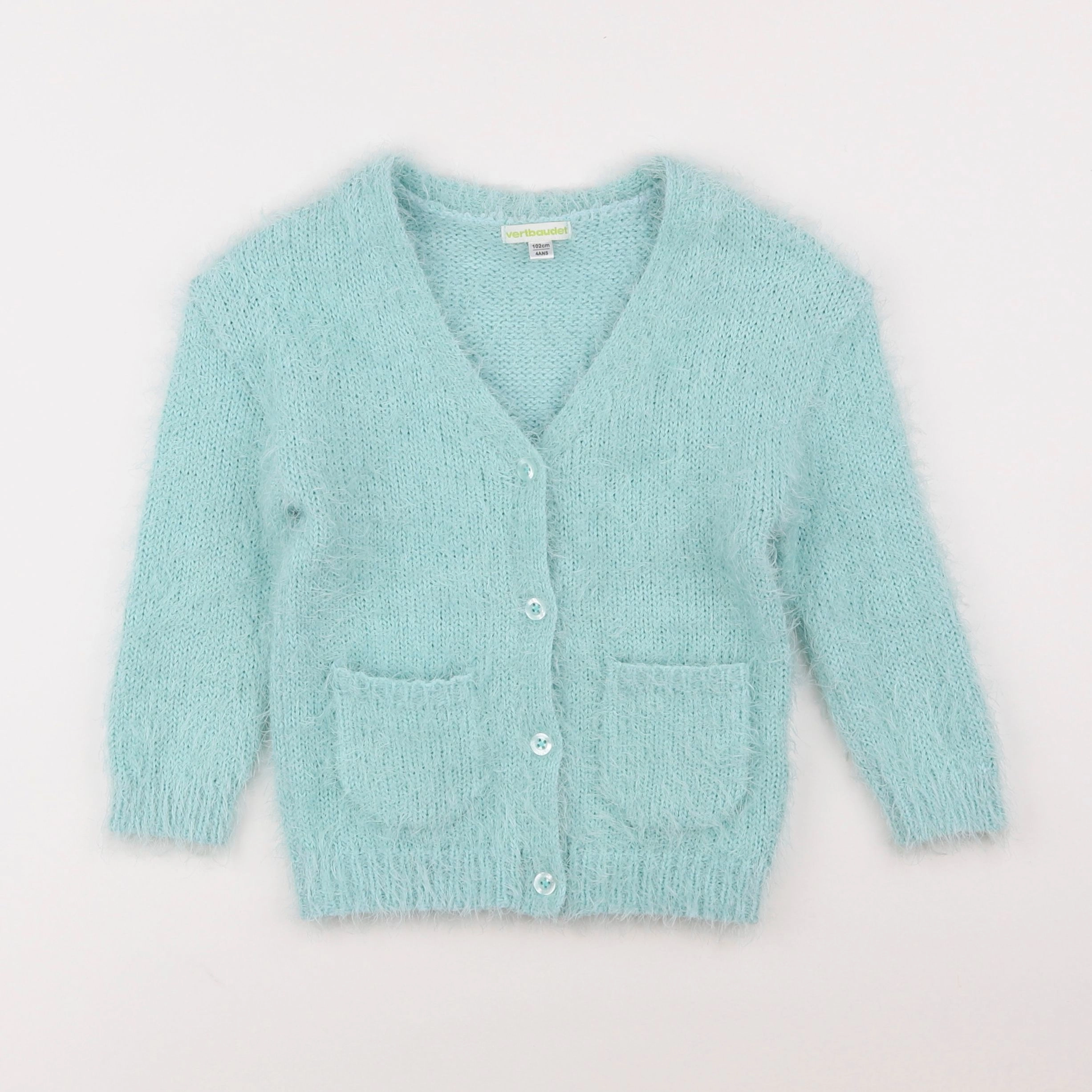 Vertbaudet - gilet bleu, vert - 4 ans