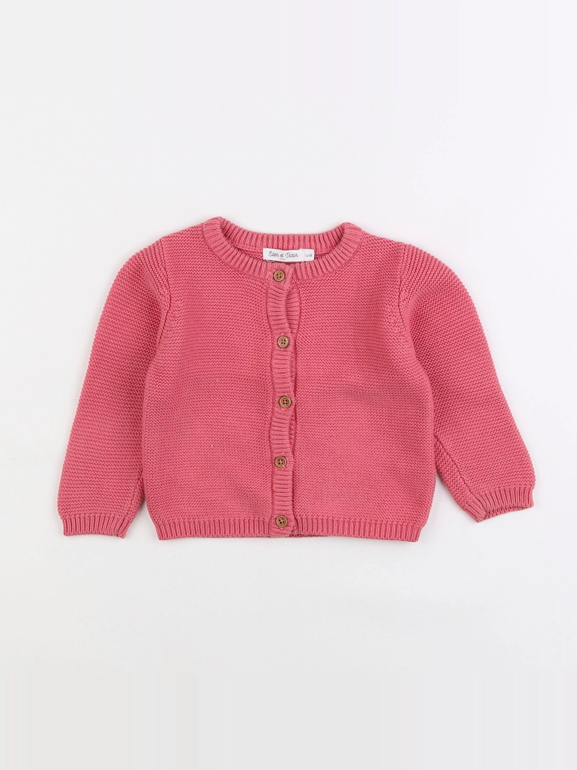 Eden & Victor - gilet rose - 12 mois