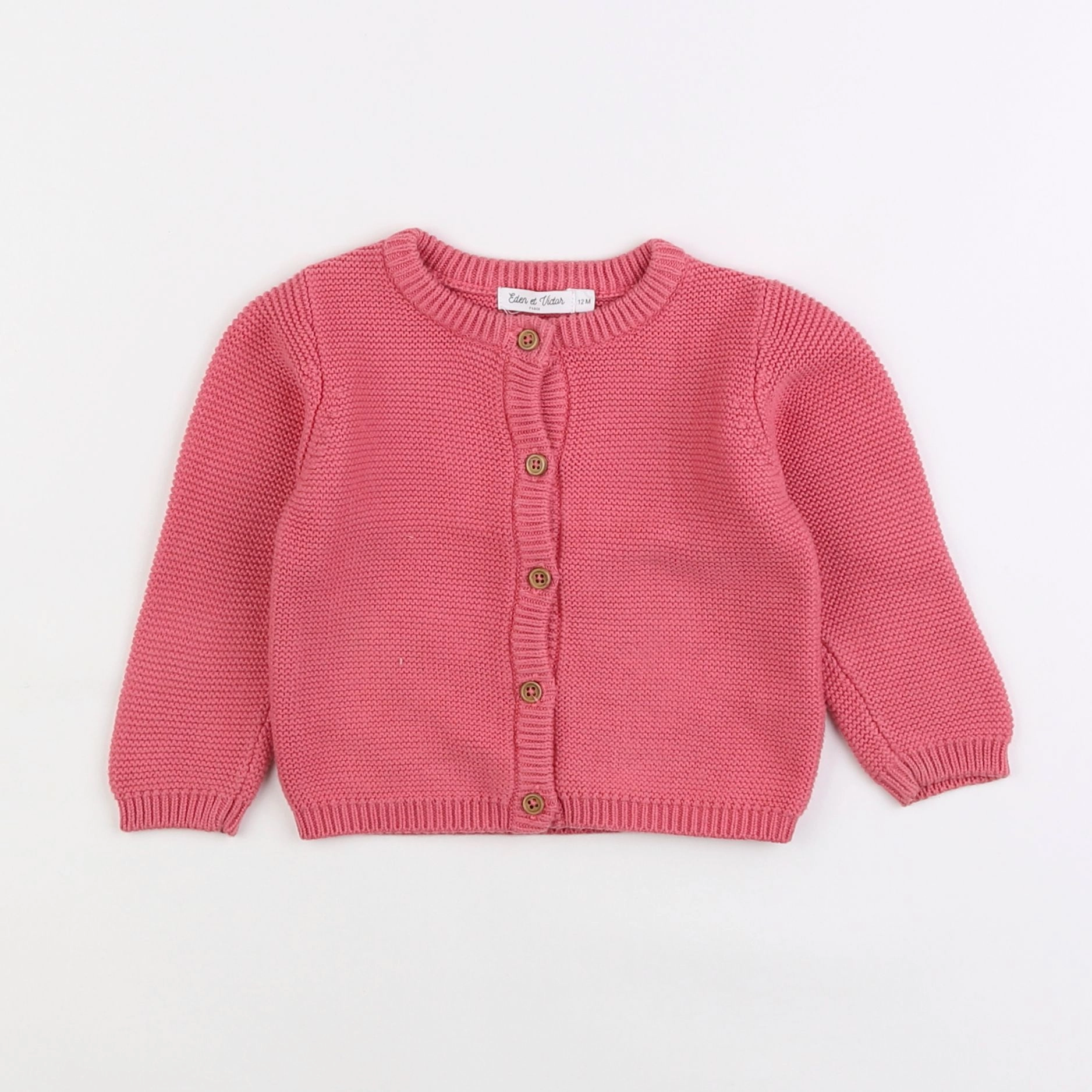 Eden & Victor - gilet rose - 12 mois