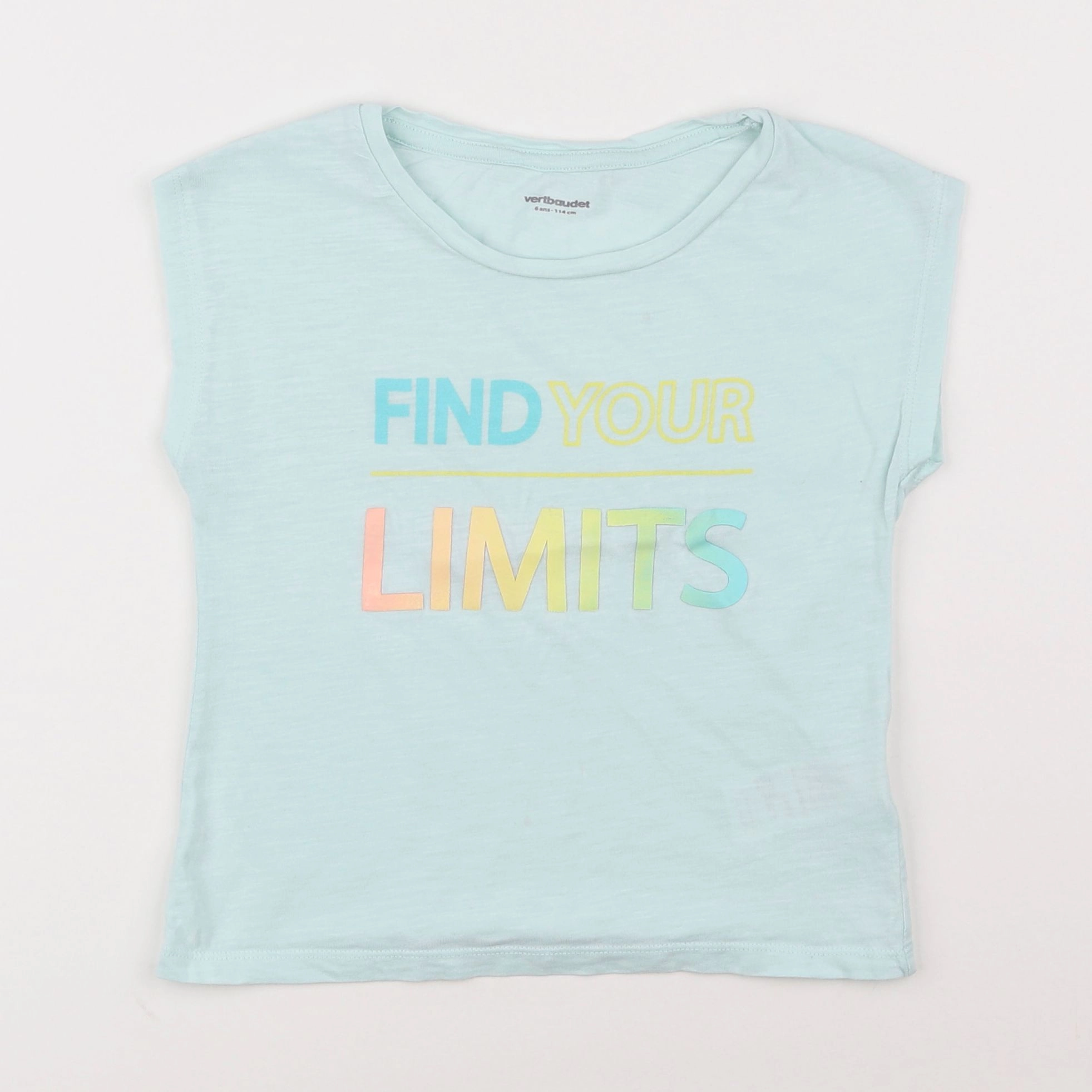 Vertbaudet - tee-shirt bleu - 6 ans
