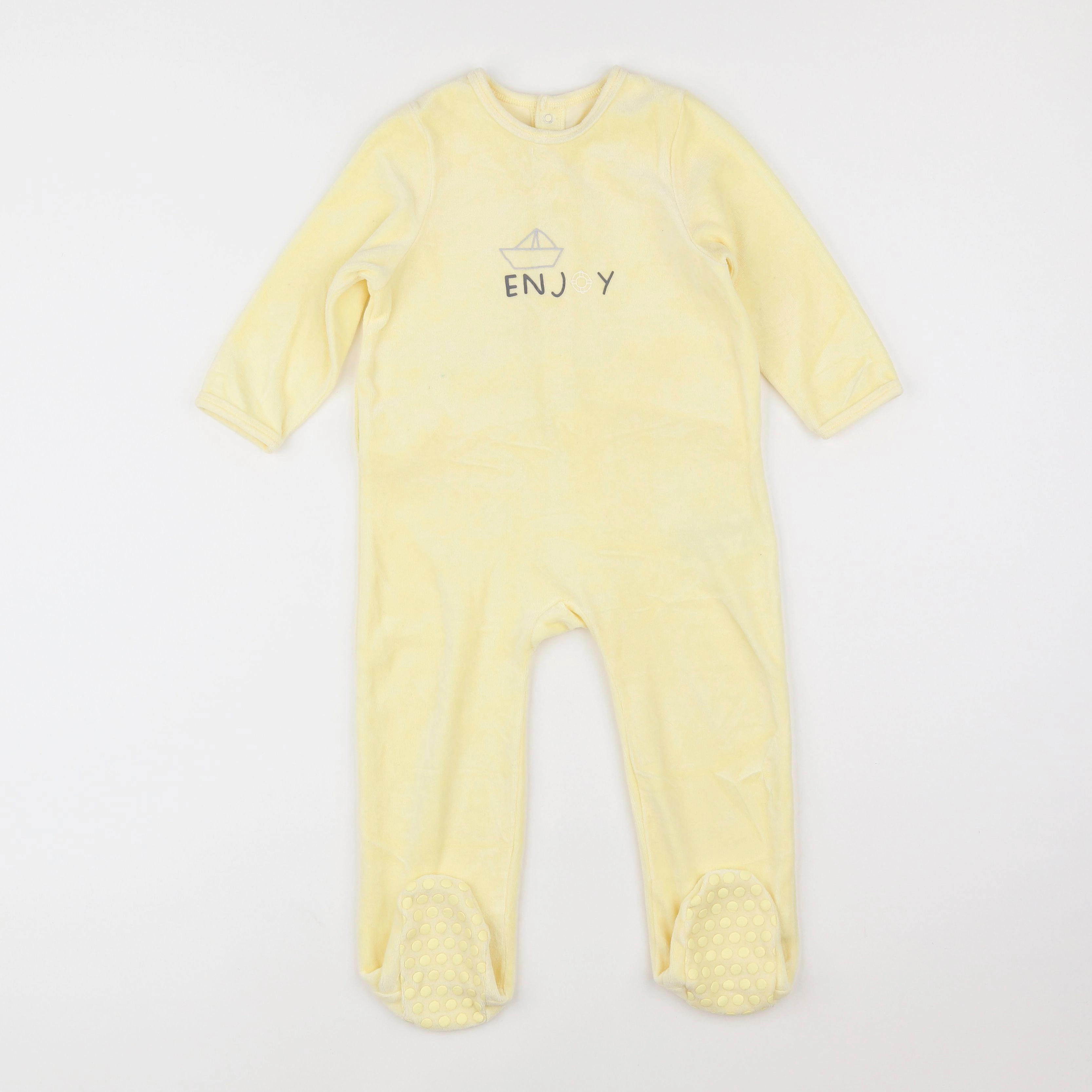 Vertbaudet - pyjama velours jaune - 2 ans