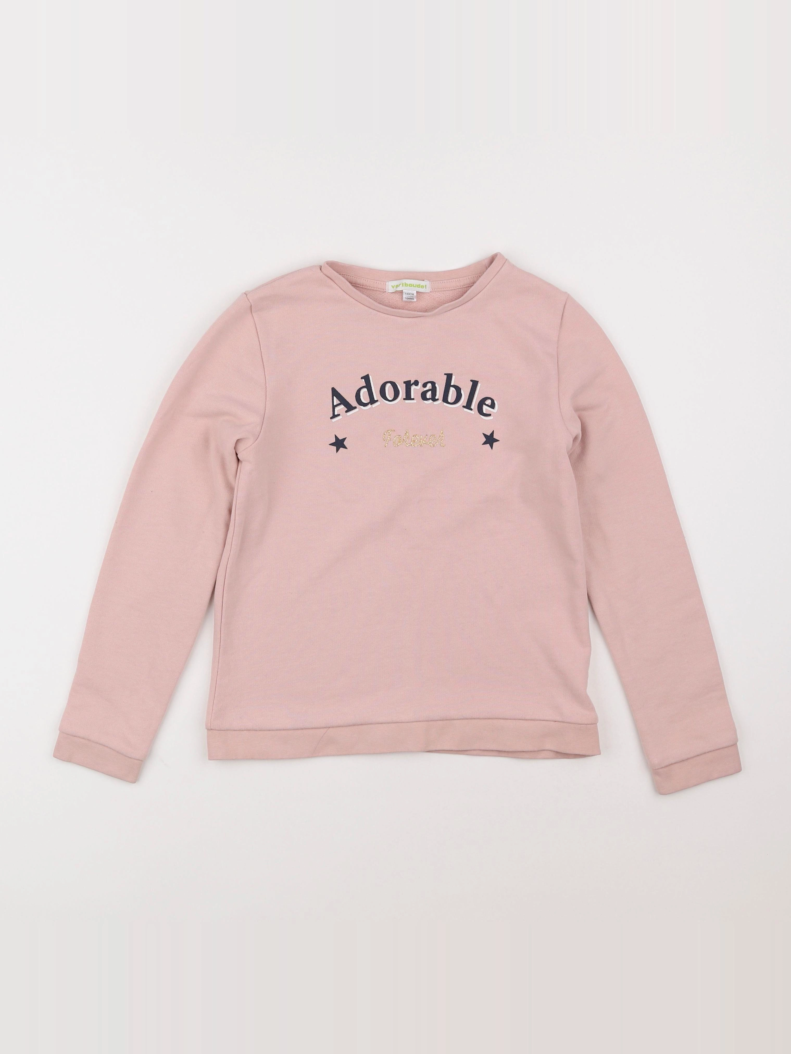 Vertbaudet - sweat rose - 10 ans