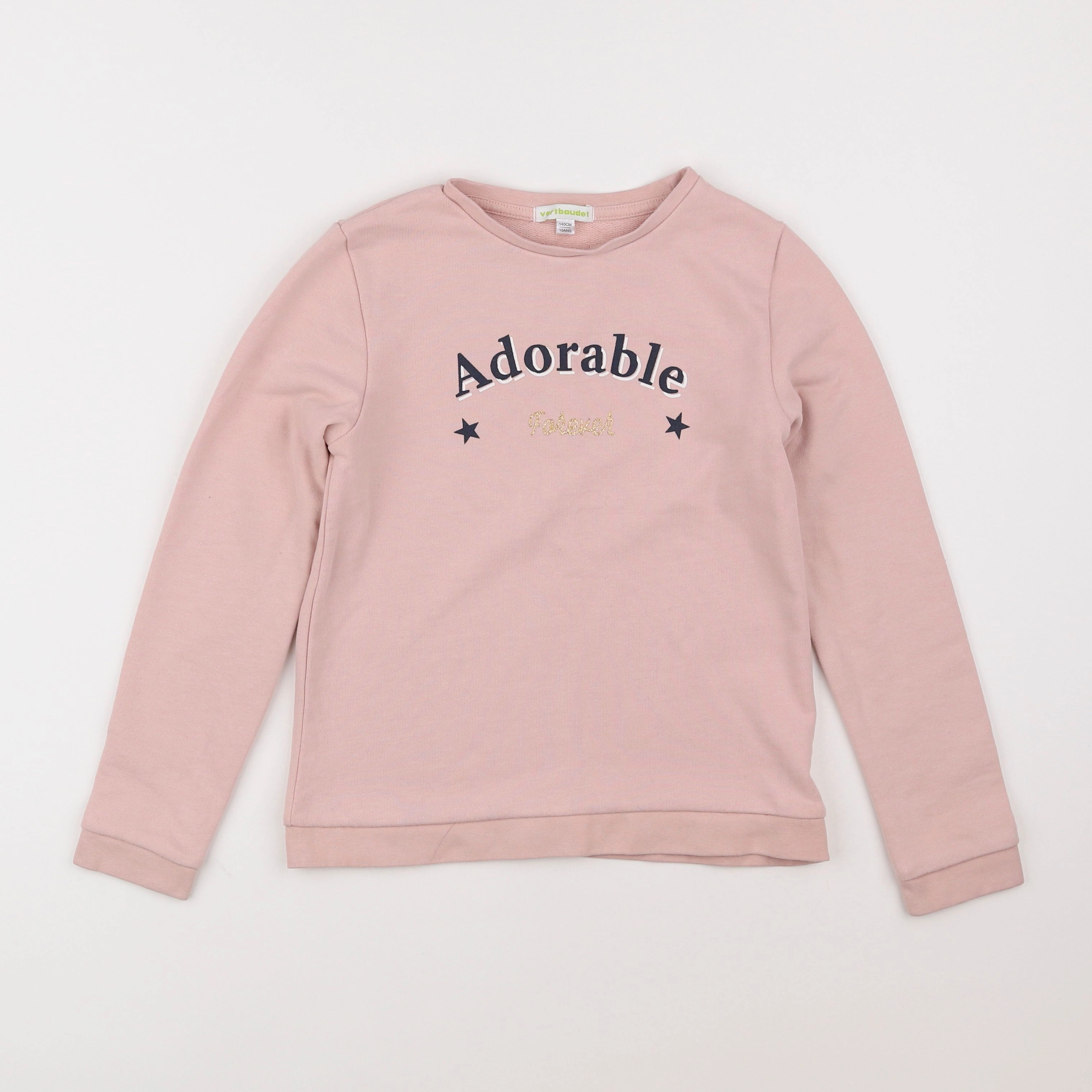 Vertbaudet - sweat rose - 10 ans