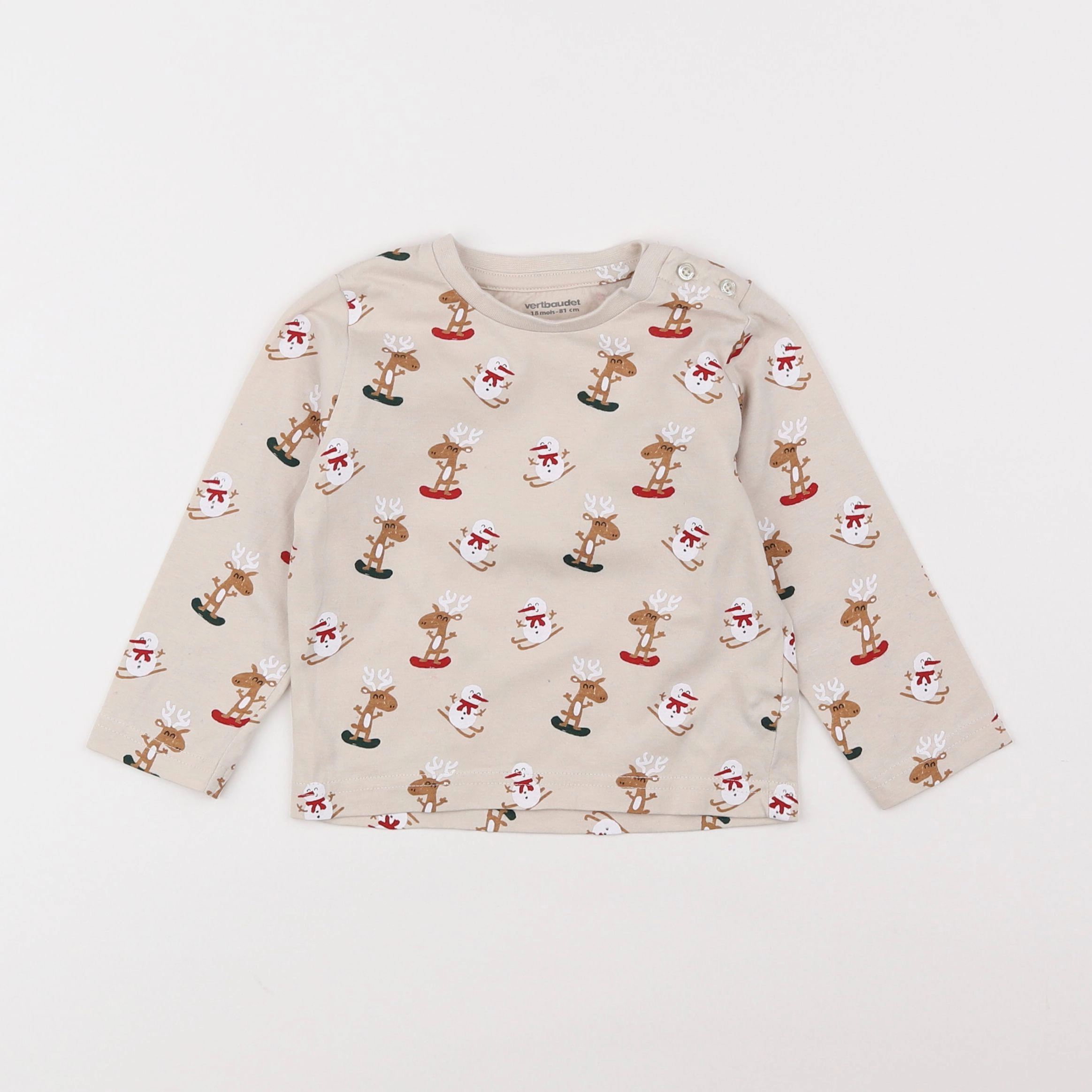 Vertbaudet - tee-shirt beige - 18 mois