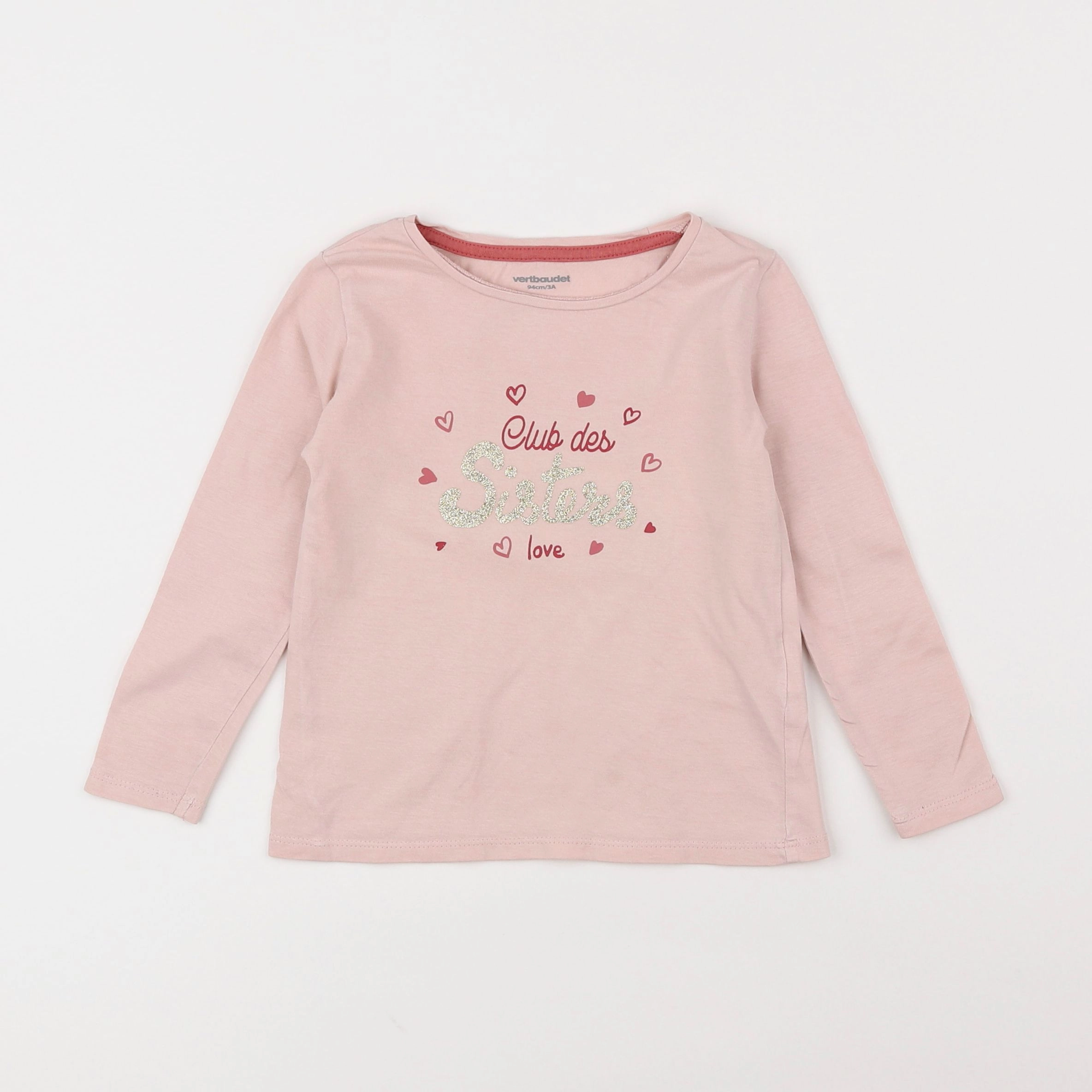 Vertbaudet - tee-shirt rose - 3 ans