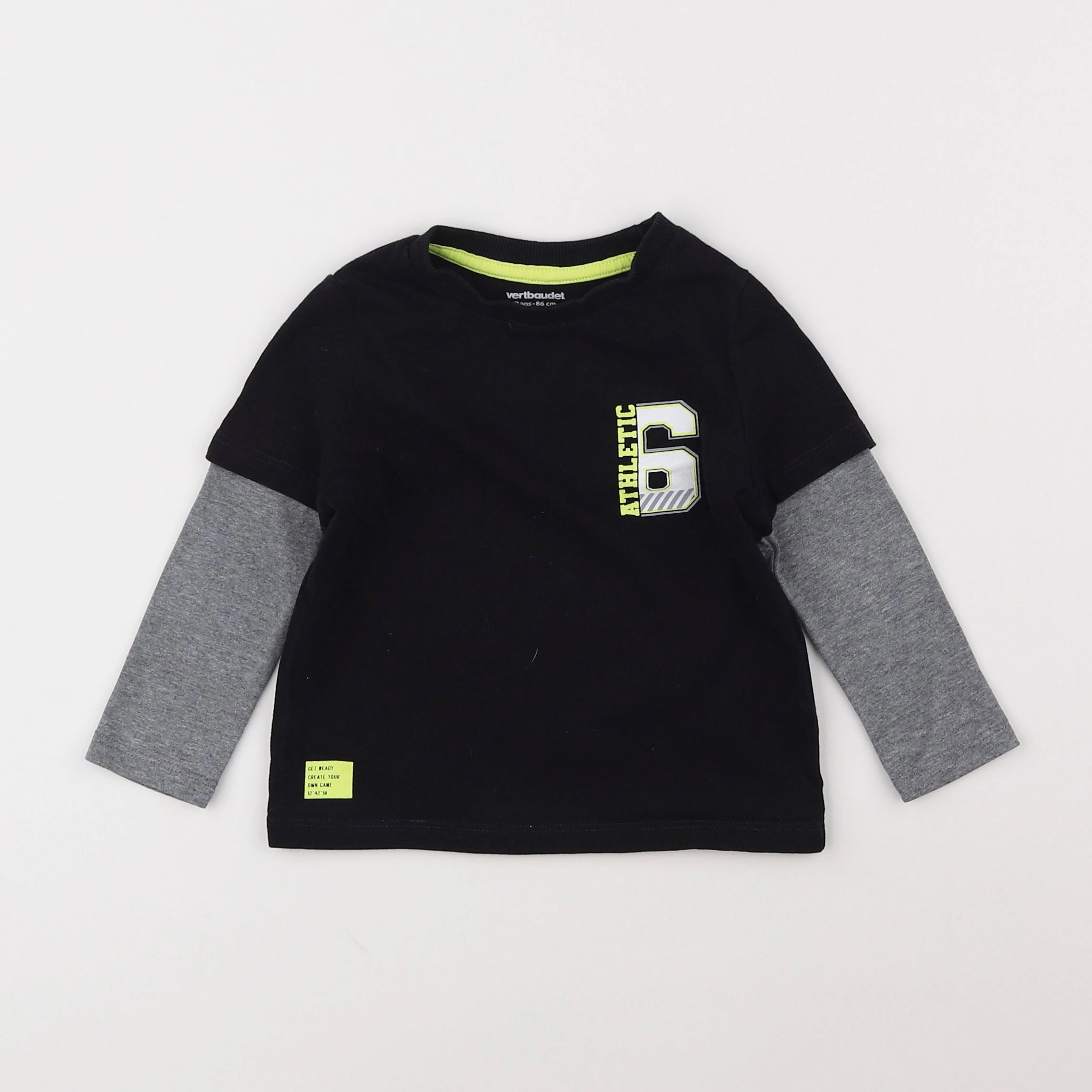 Vertbaudet - tee-shirt noir - 2 ans