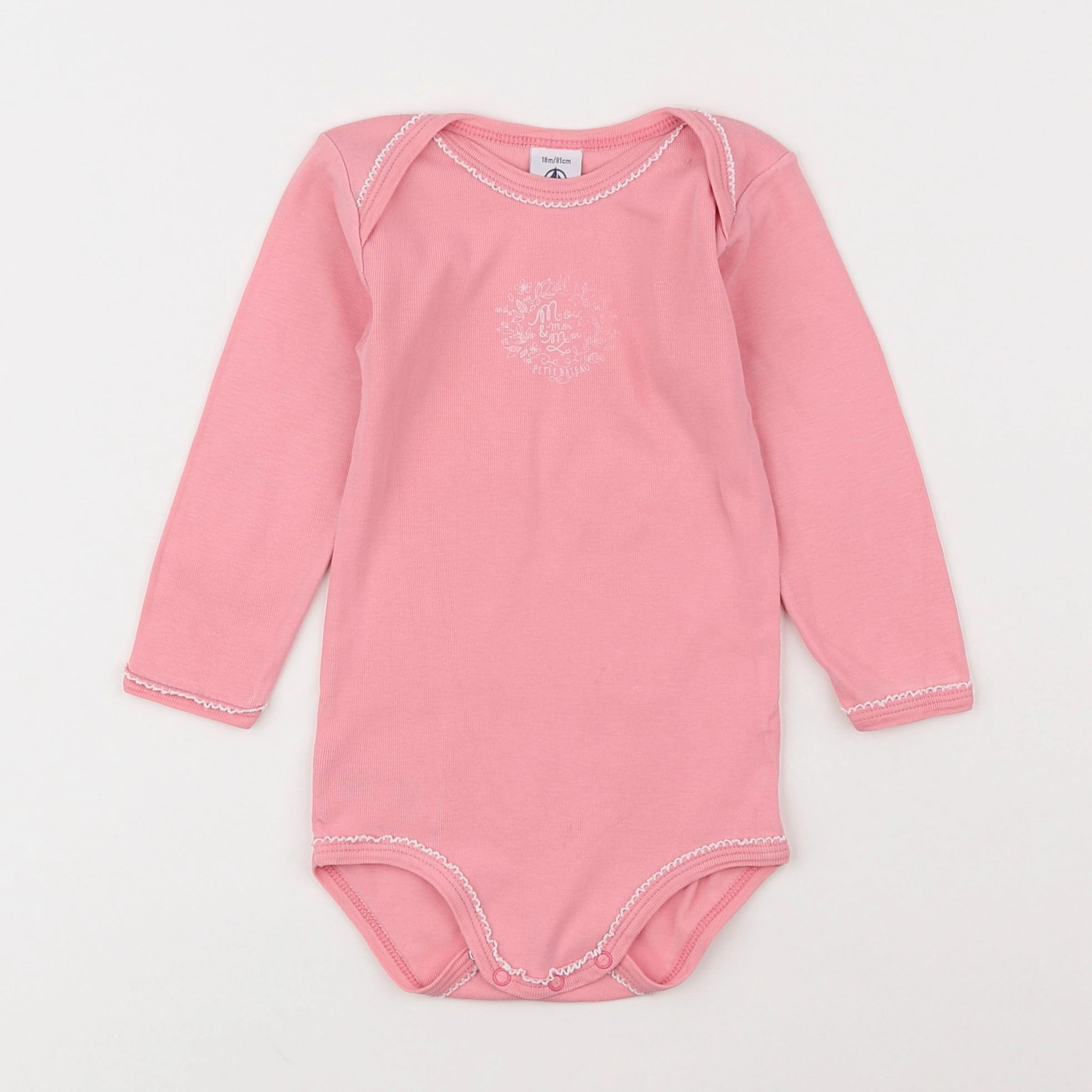 Petit Bateau - body rose - 18 mois