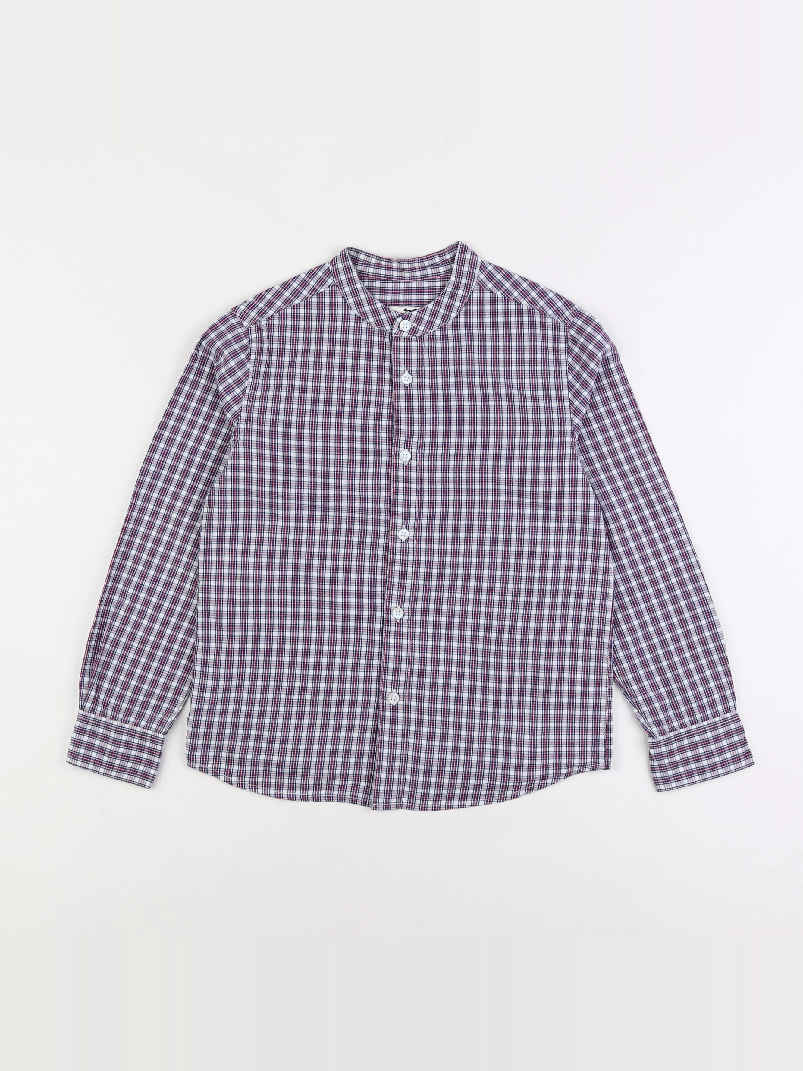 Cyrillus - chemise bleu, rouge - 8 ans