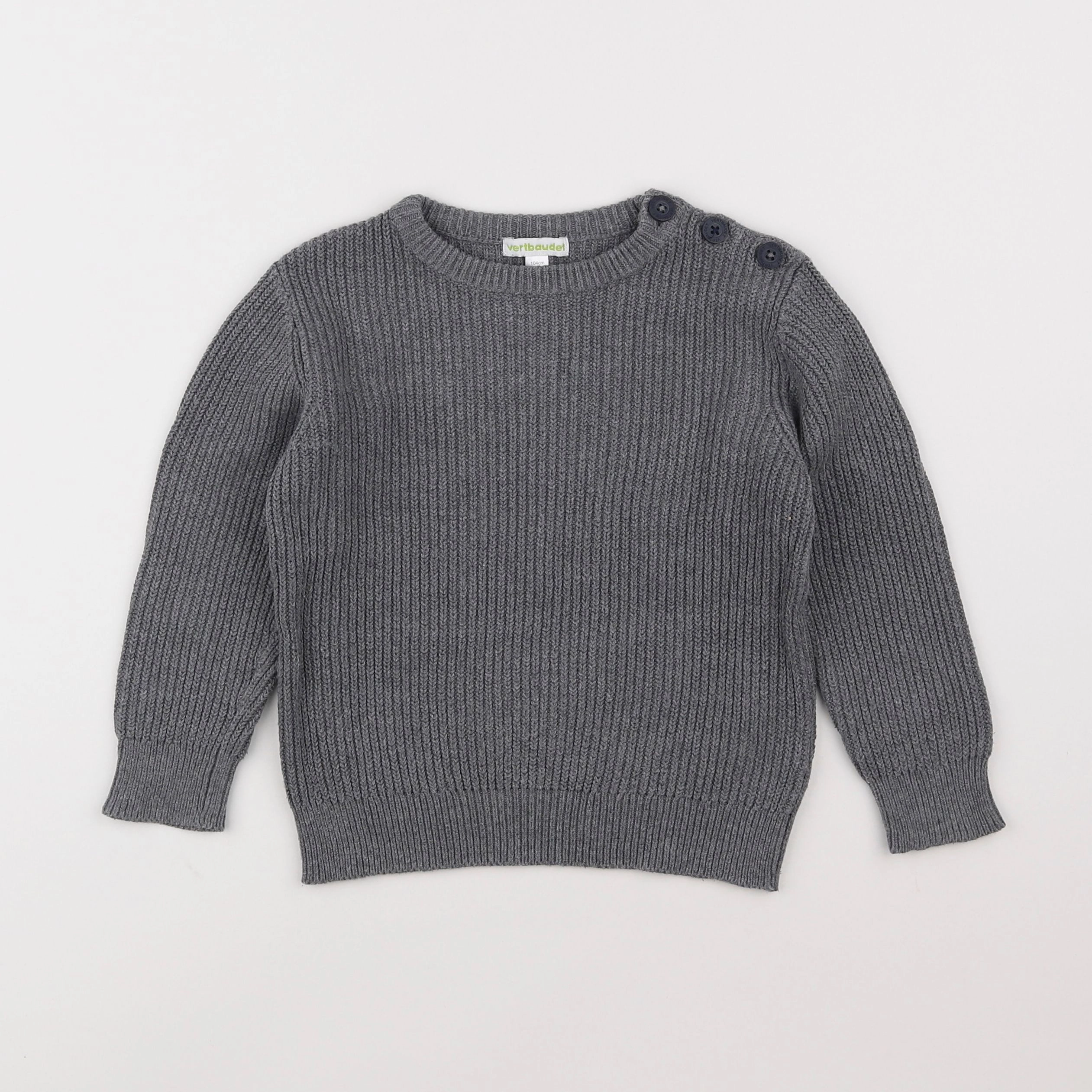 Vertbaudet - pull gris - 4 ans