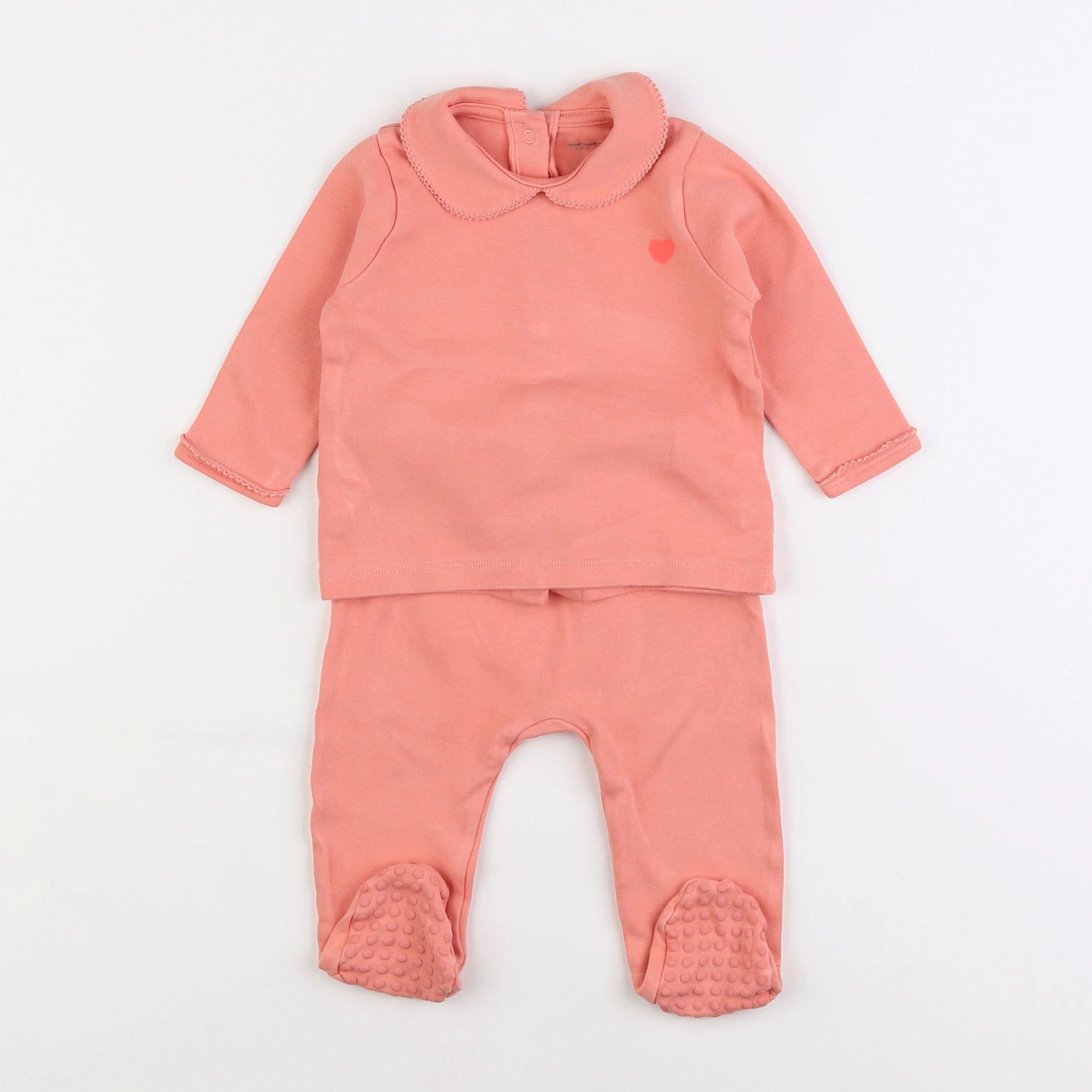 Vertbaudet - pyjama coton orange - 9 mois