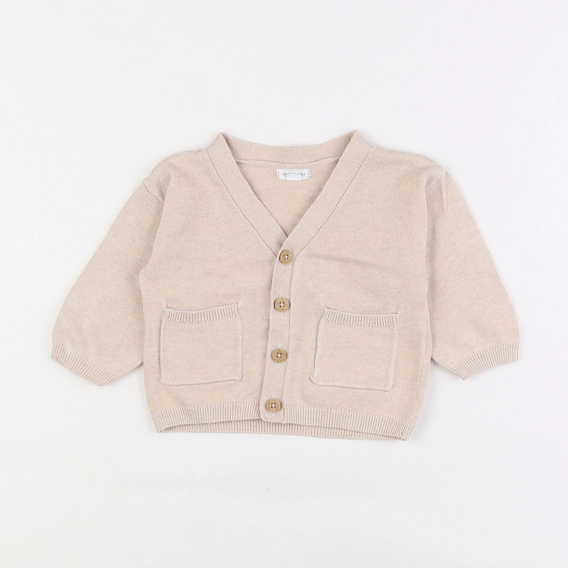 Vertbaudet - gilet beige - 9 mois