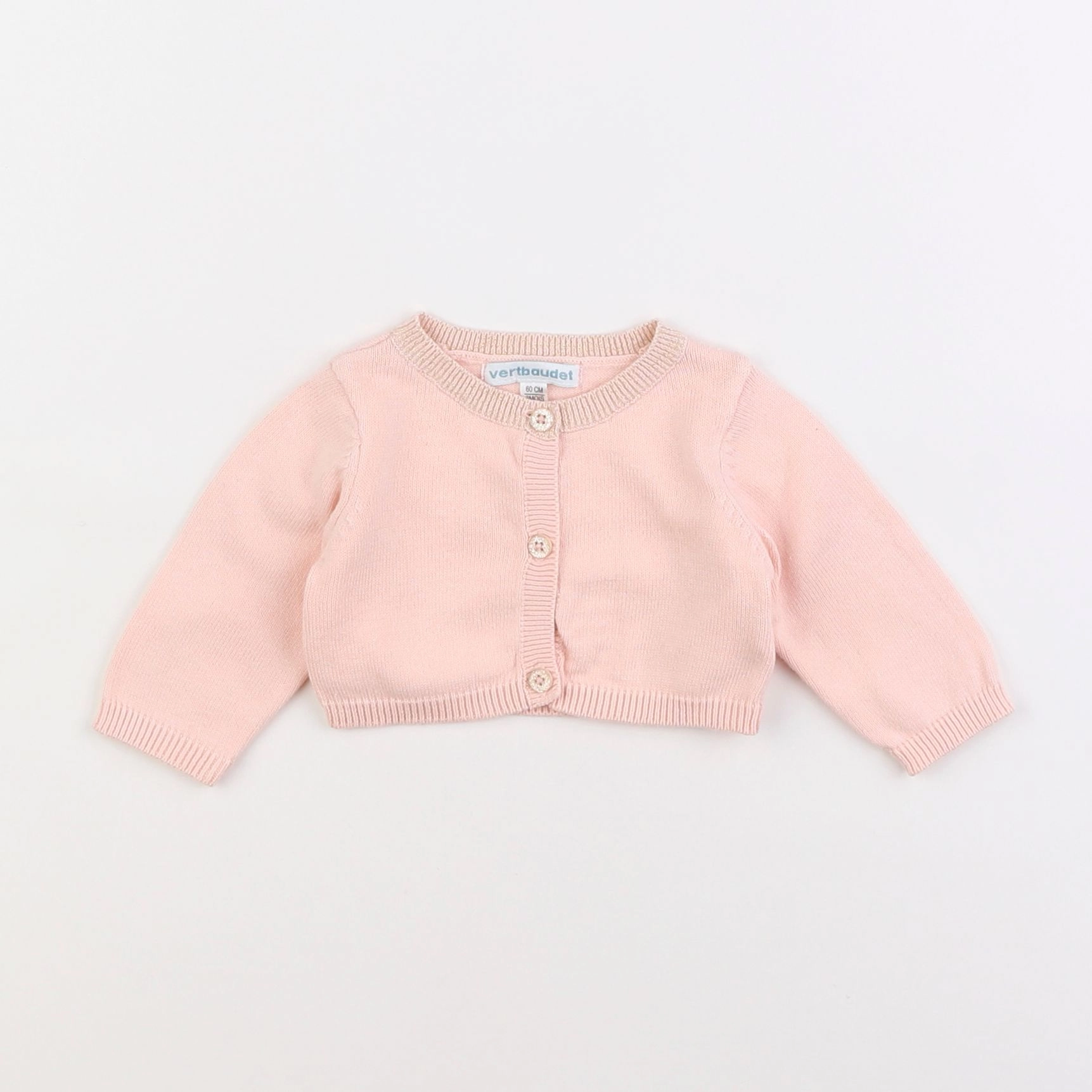 Vertbaudet - gilet rose - 3 mois