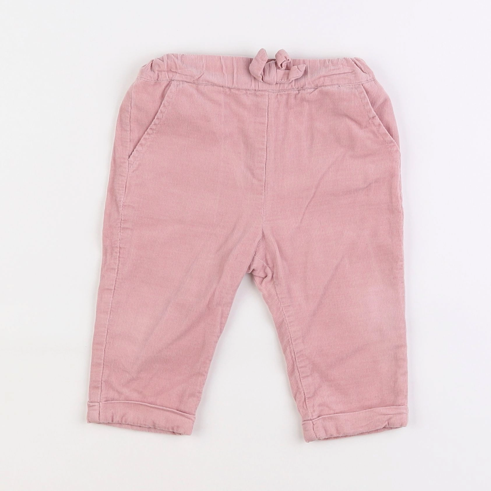 Vertbaudet - pantalon doublé rose - 9 mois