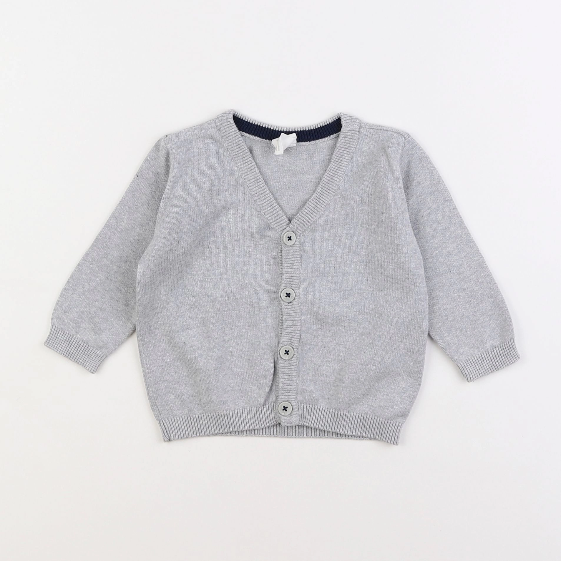 H&M - gilet gris - 3/6 mois