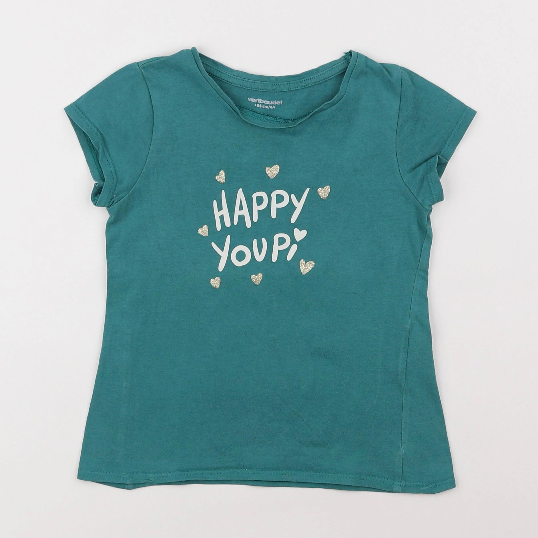 Vertbaudet - tee-shirt vert - 4 ans