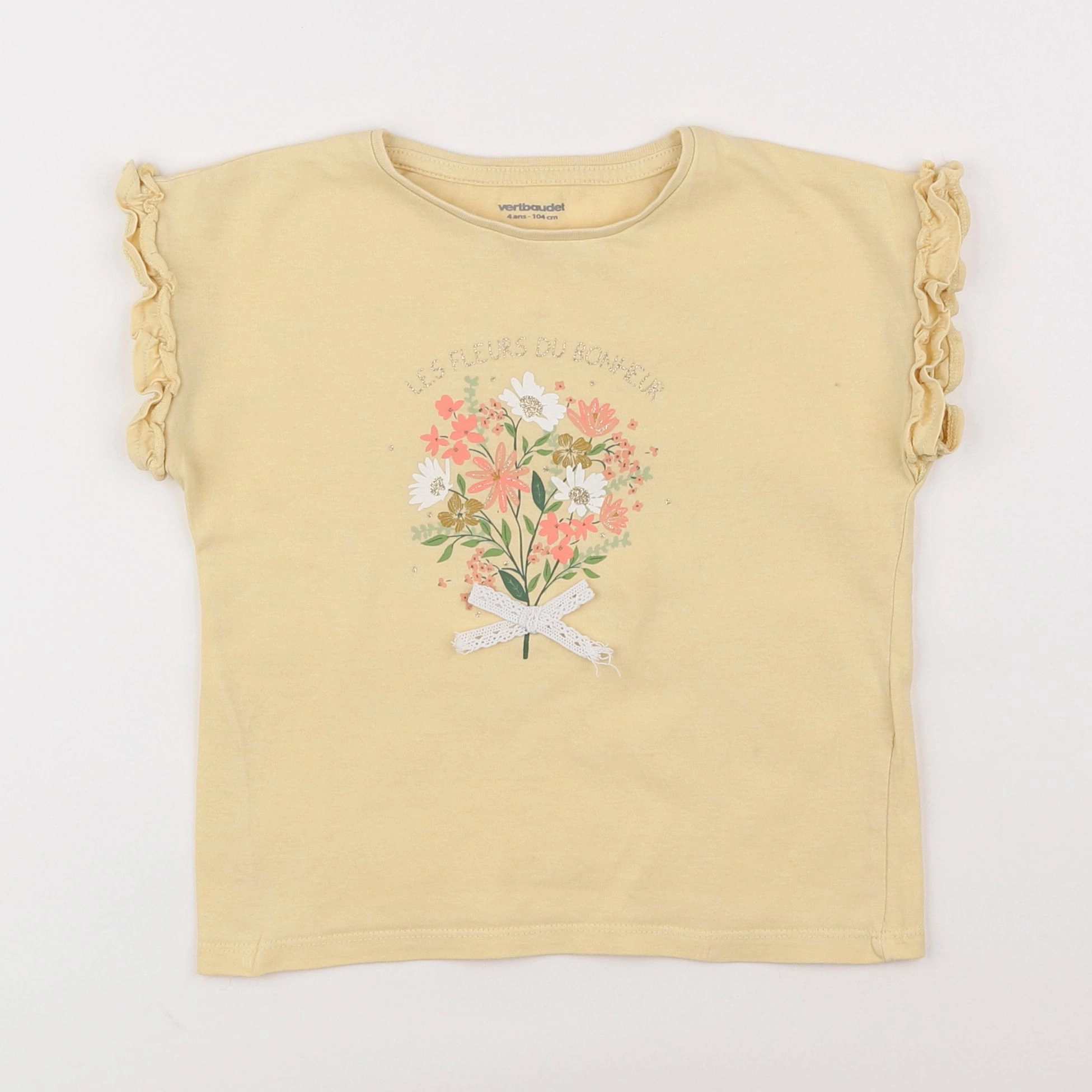 Vertbaudet - tee-shirt jaune - 4 ans